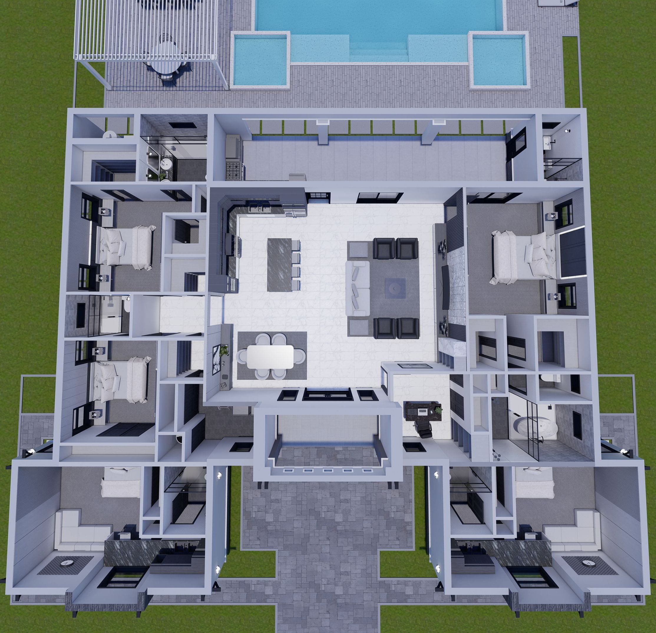 Arktos M4 3D floor plan, top-down
