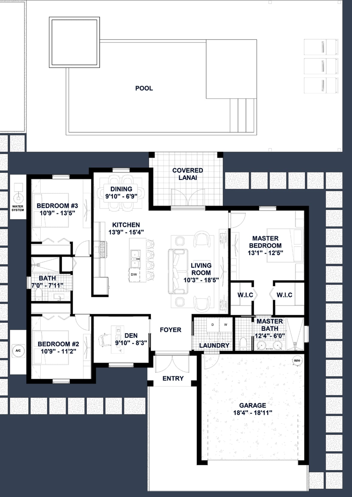 Asterion 2D floor plan with dimensions