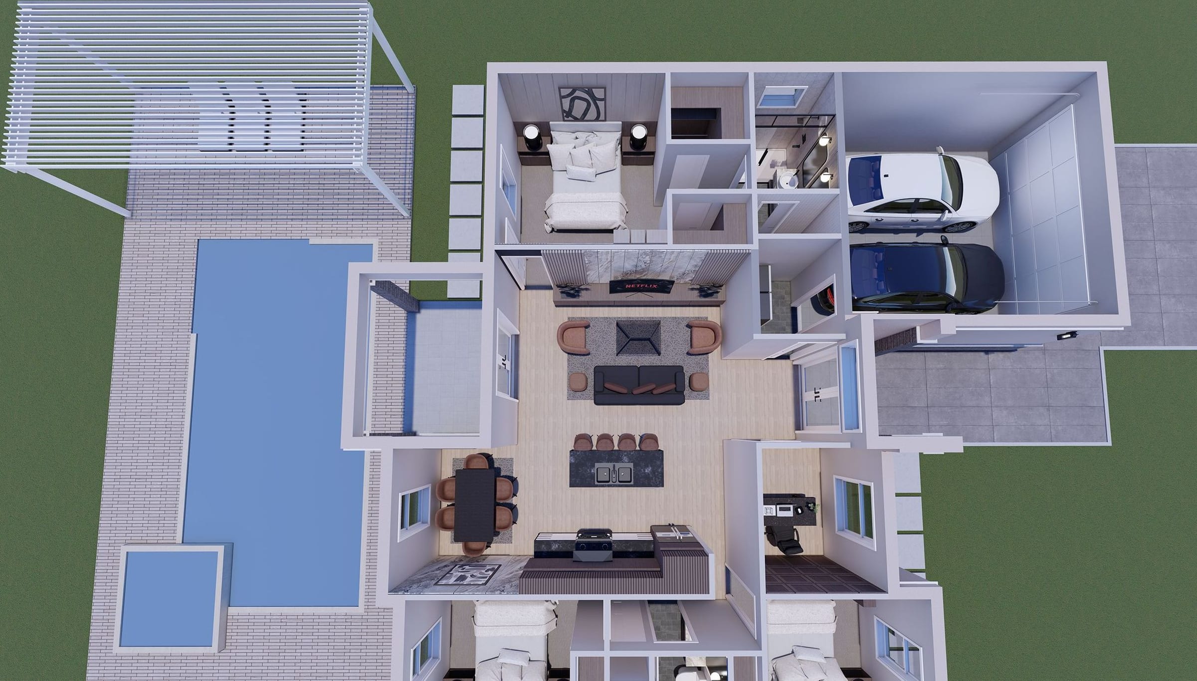 Asterion 3D floor plan, side view