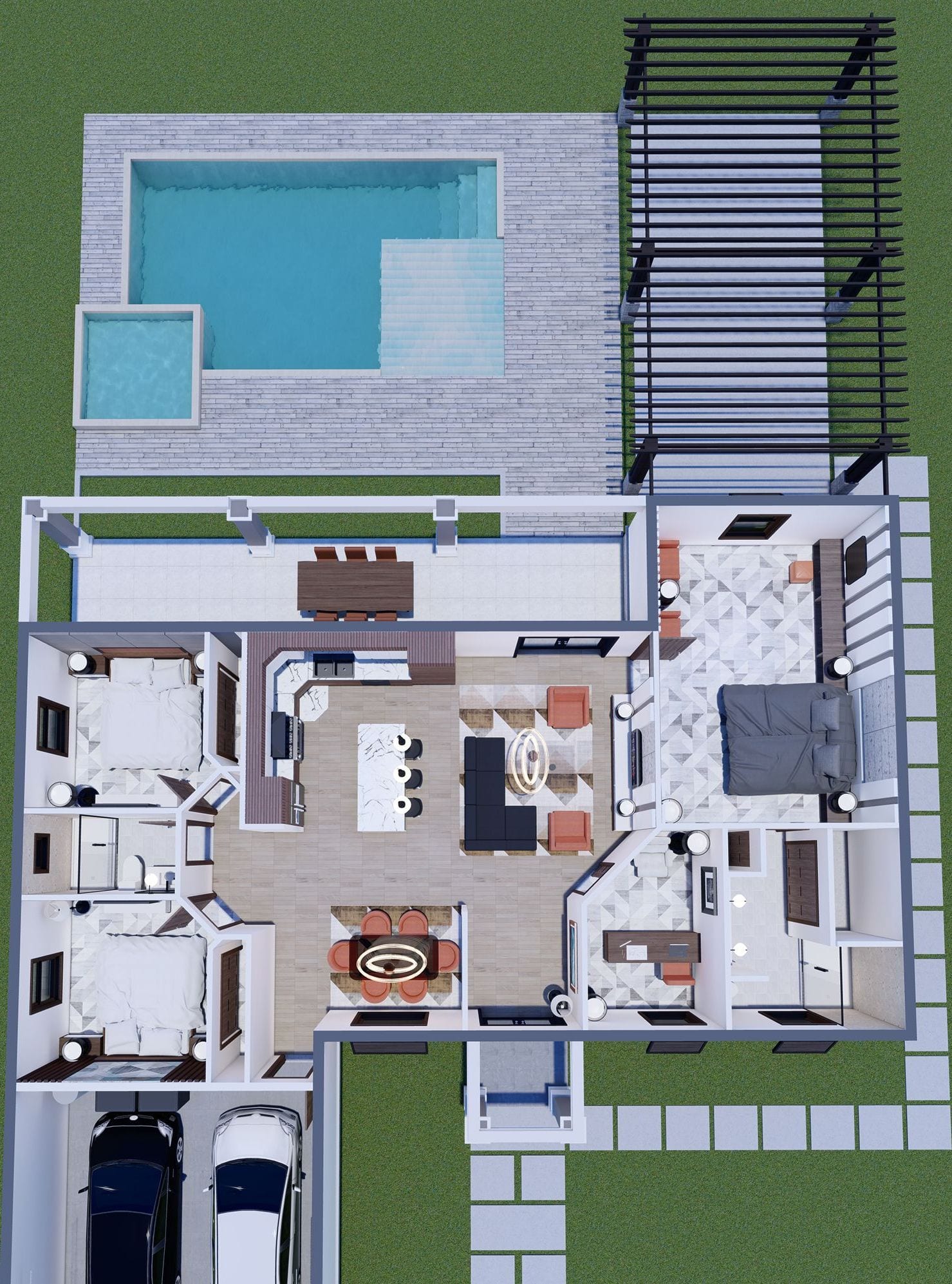 Atalanta M1 3D floor plan, top-down