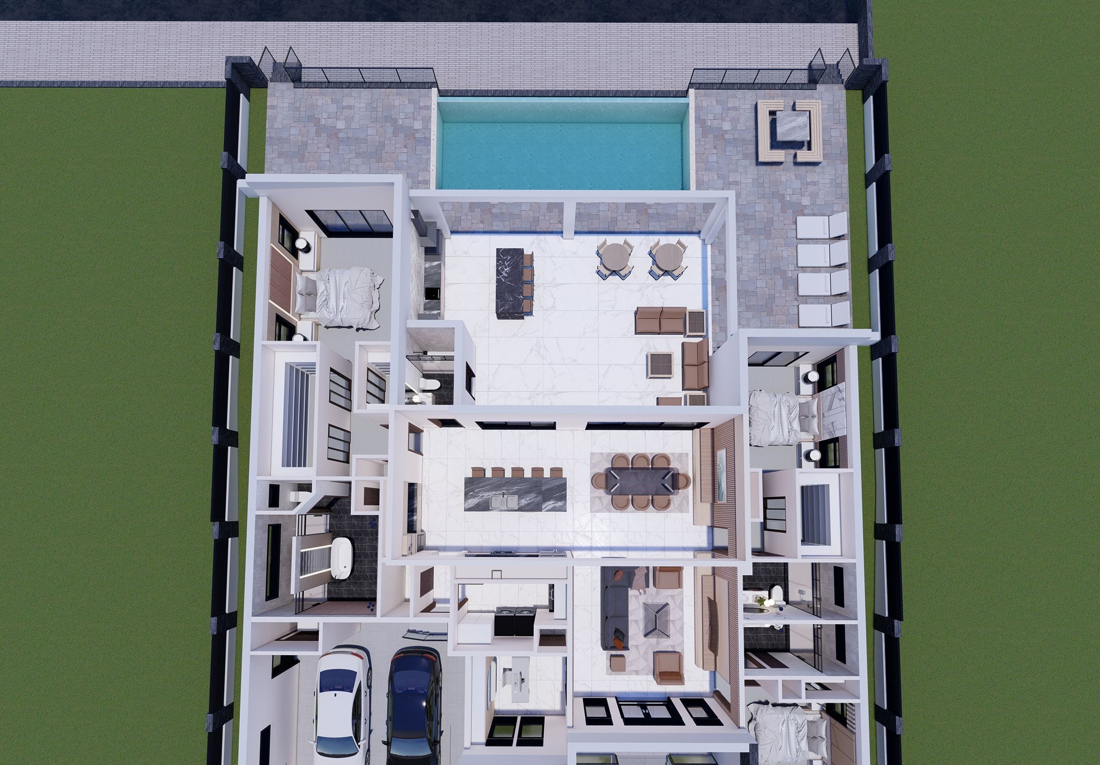 Aurai 3D floor plan, top-down