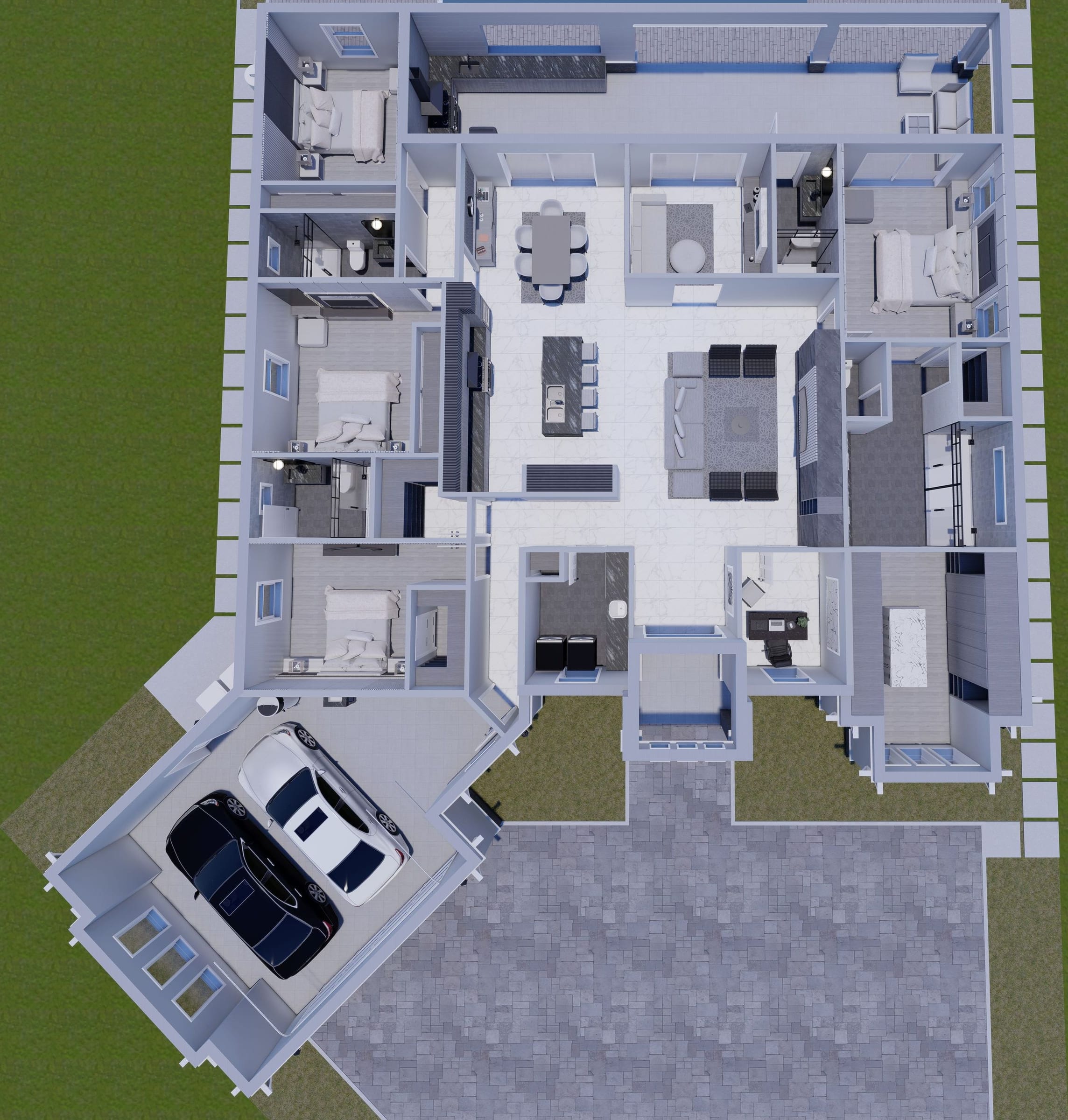 Bakis M1 3D floor plan, top-down
