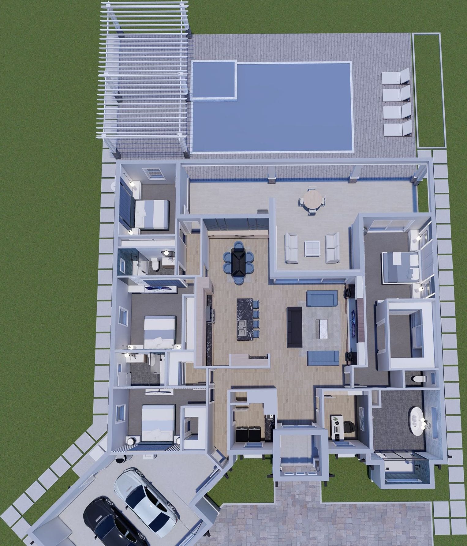 Bakis 3D floor plan, top-down