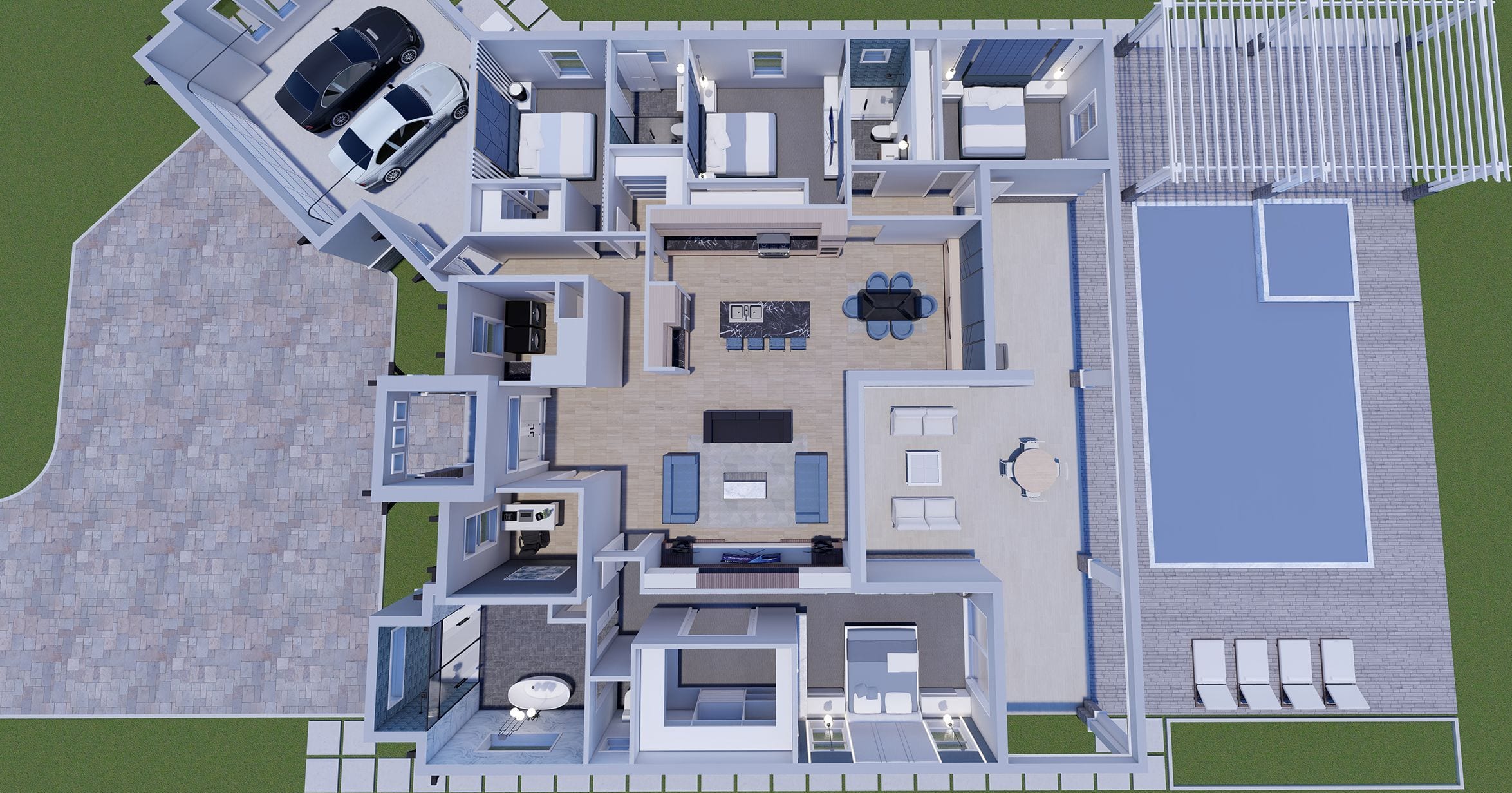 Bakis 3D floor plan, side view