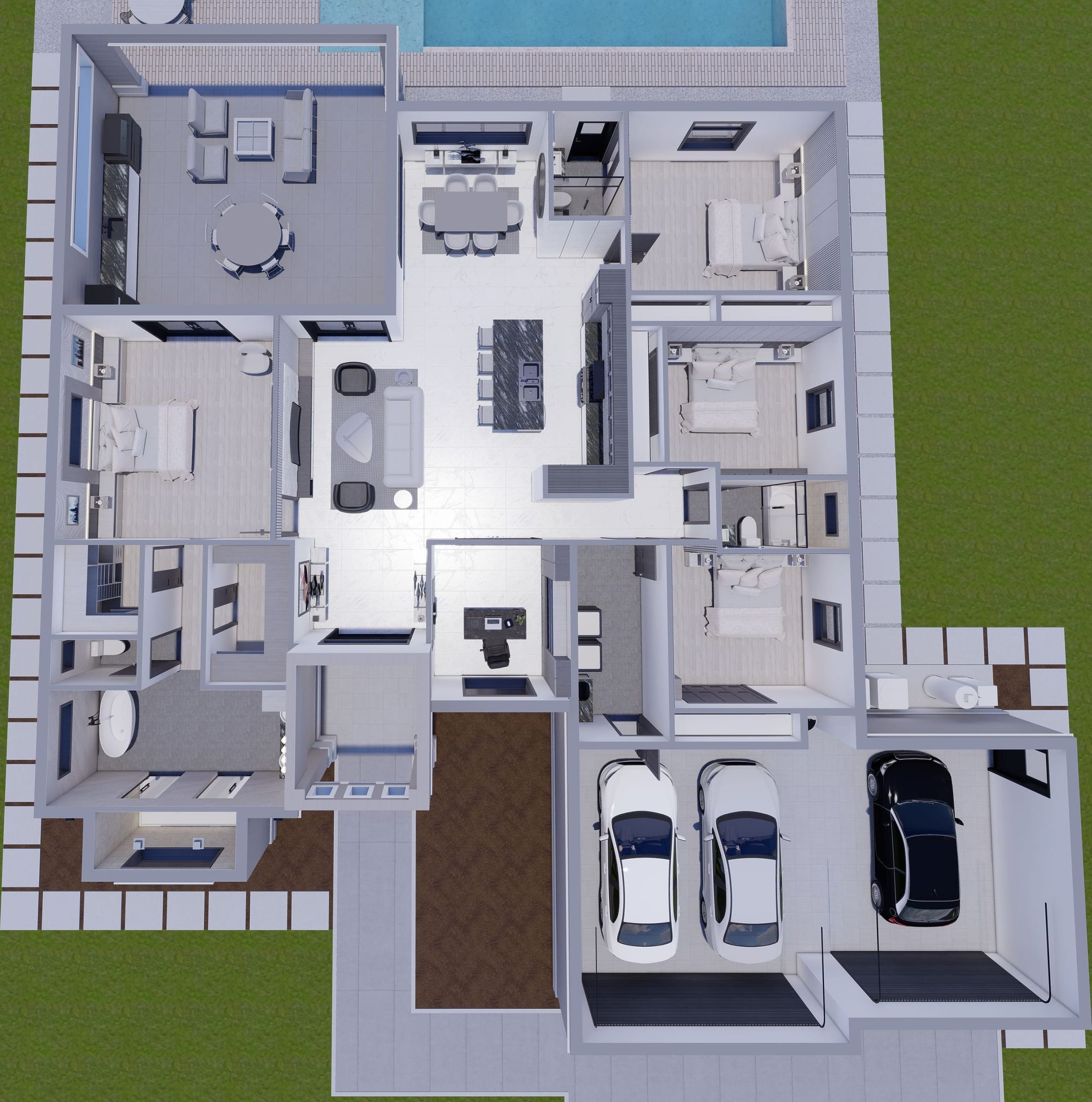 Baracoa M3 3D floor plan, top-down