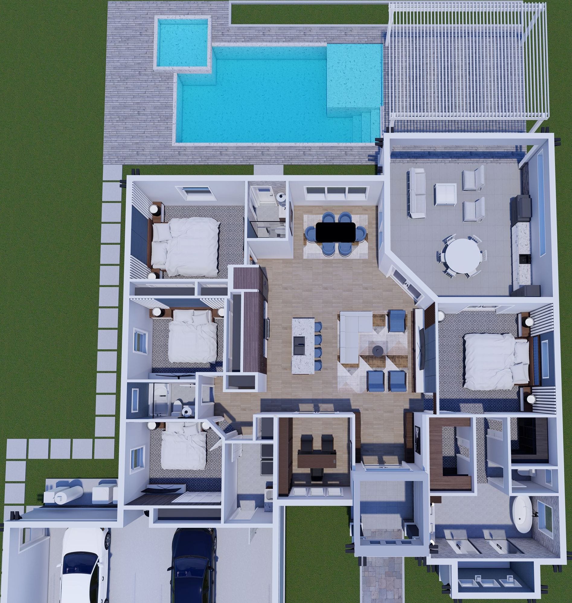 Baracoa 3D floor plan, top-down