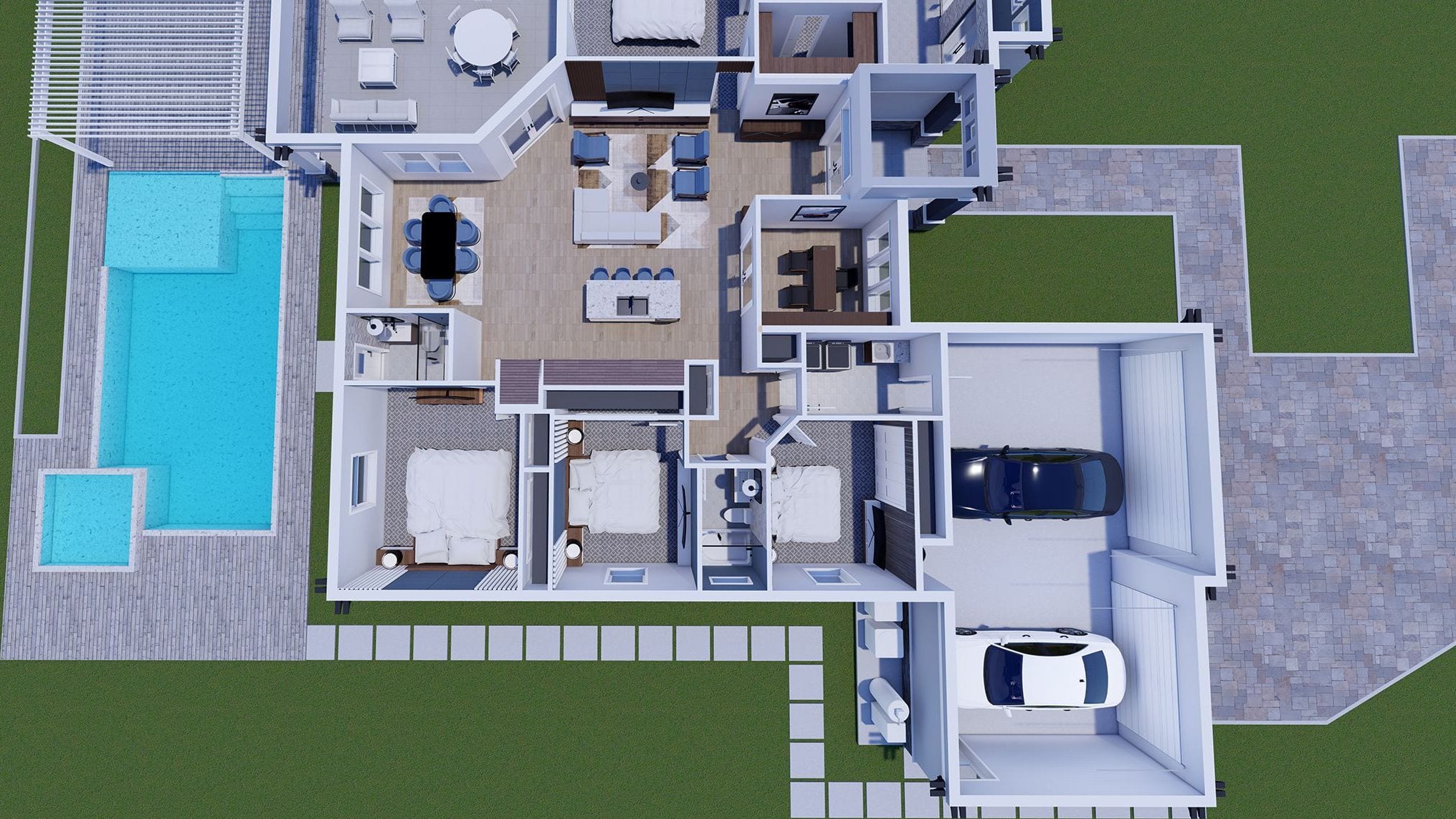 Baracoa 3D floor plan, side view