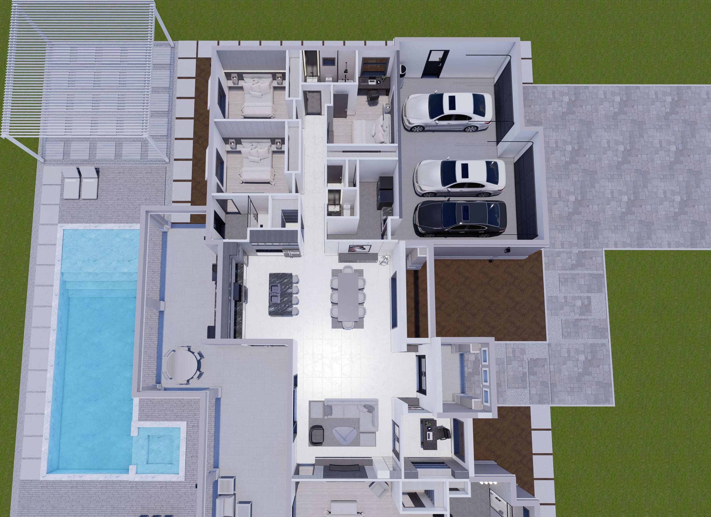 Bayate M1 3D floor plan, side view