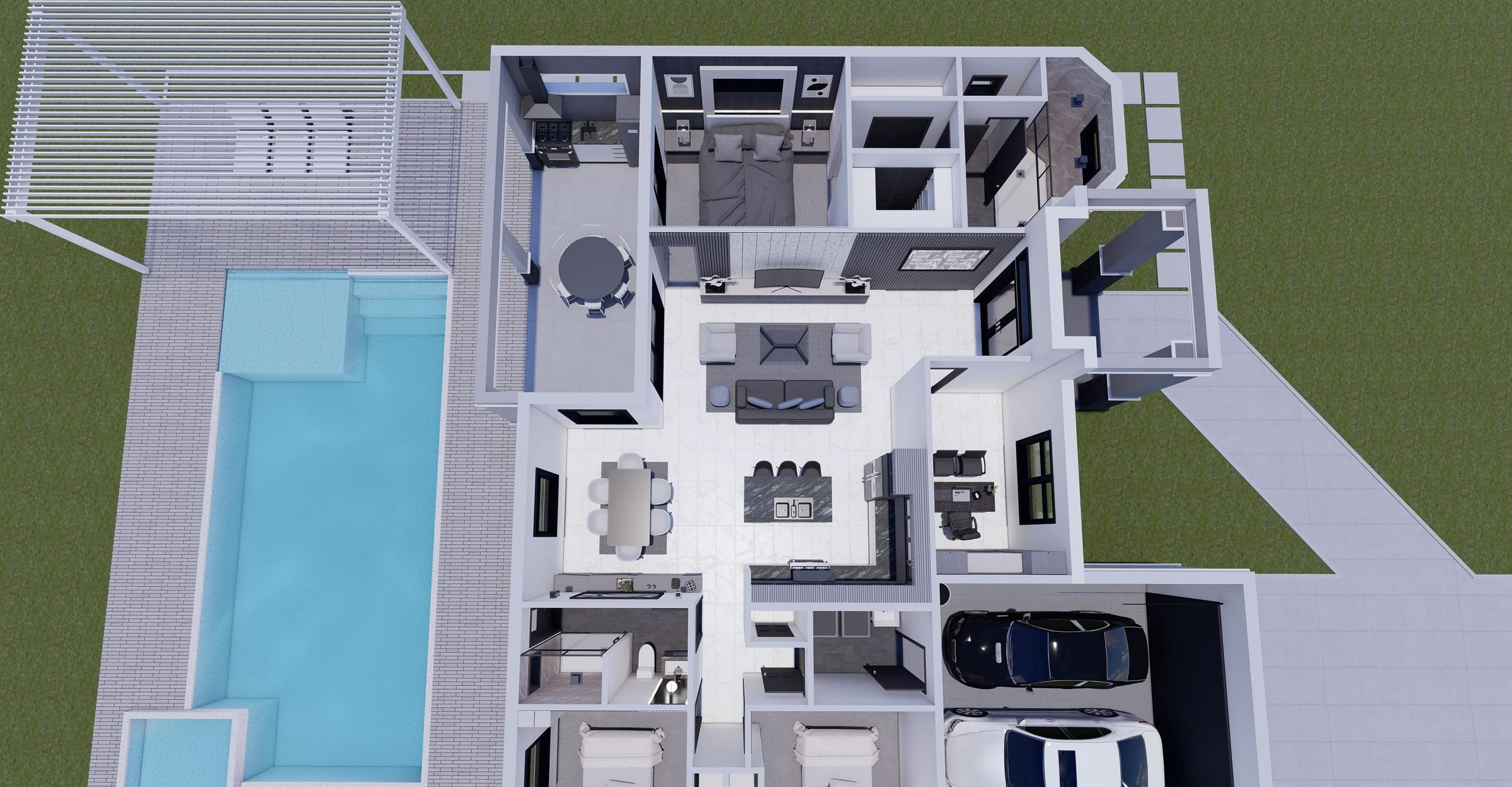 Bia M2 3D floor plan, side view