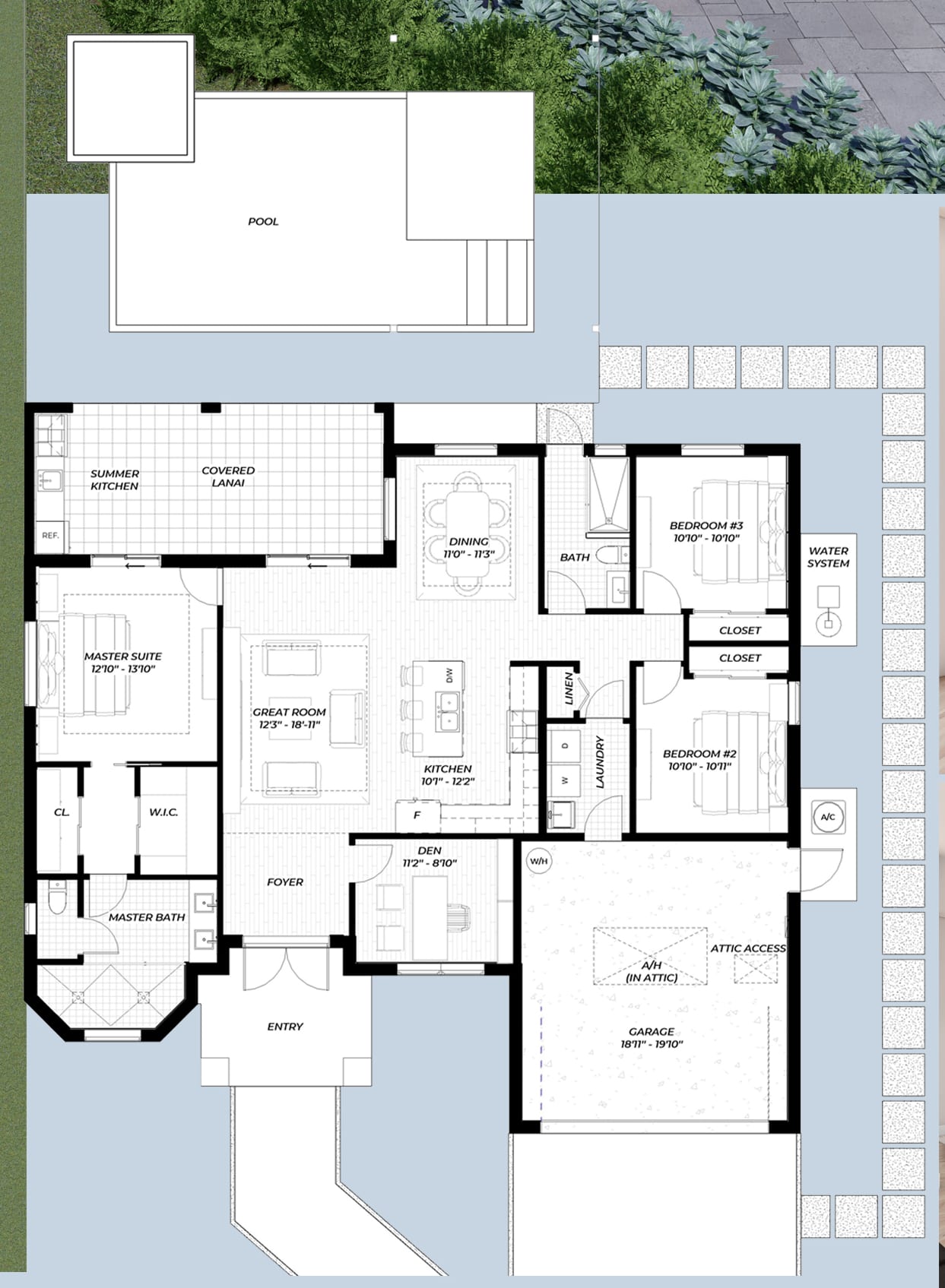 Bia 2D floor plan with dimensions