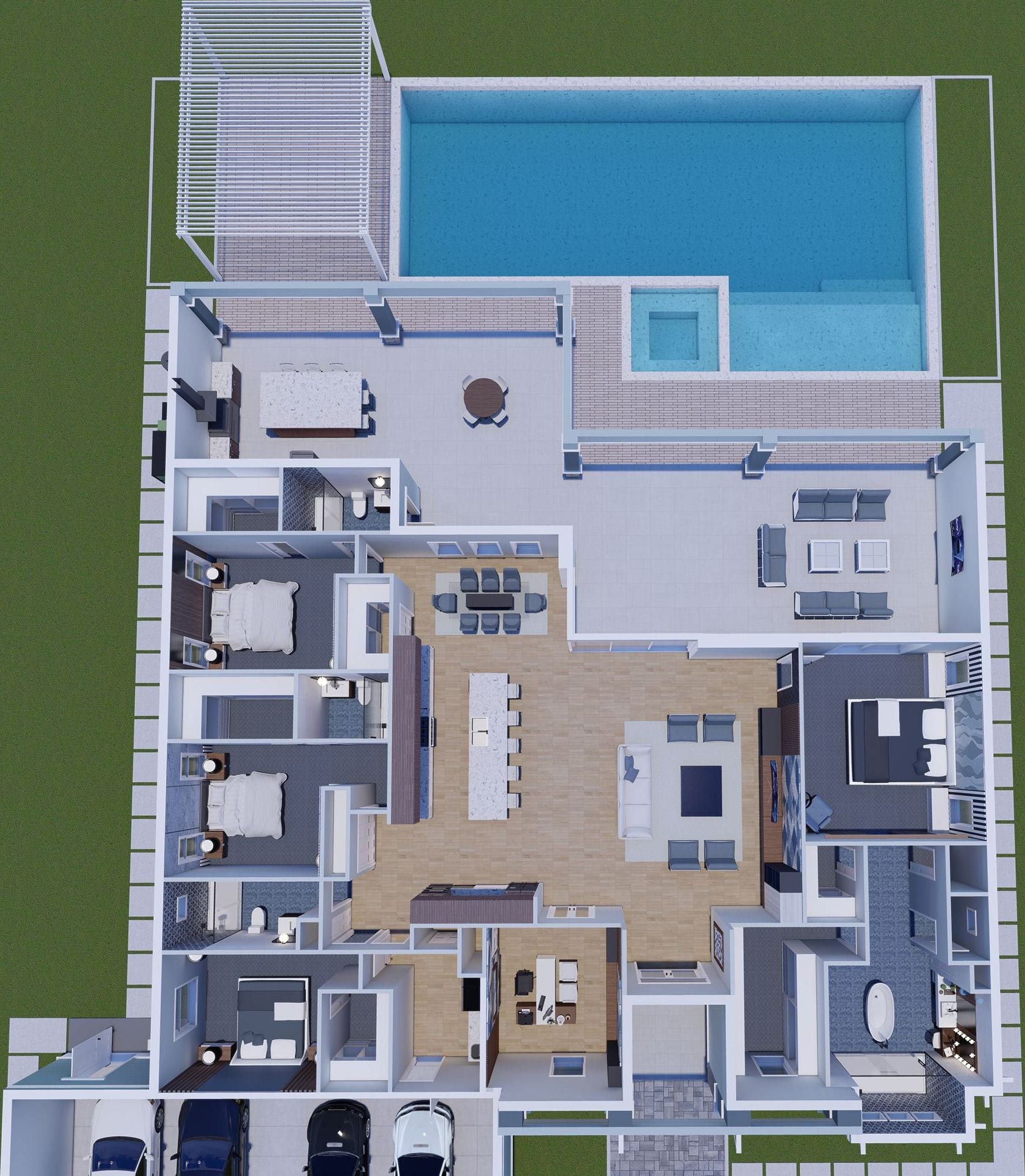 Bongiorno 3D floor plan, top-down