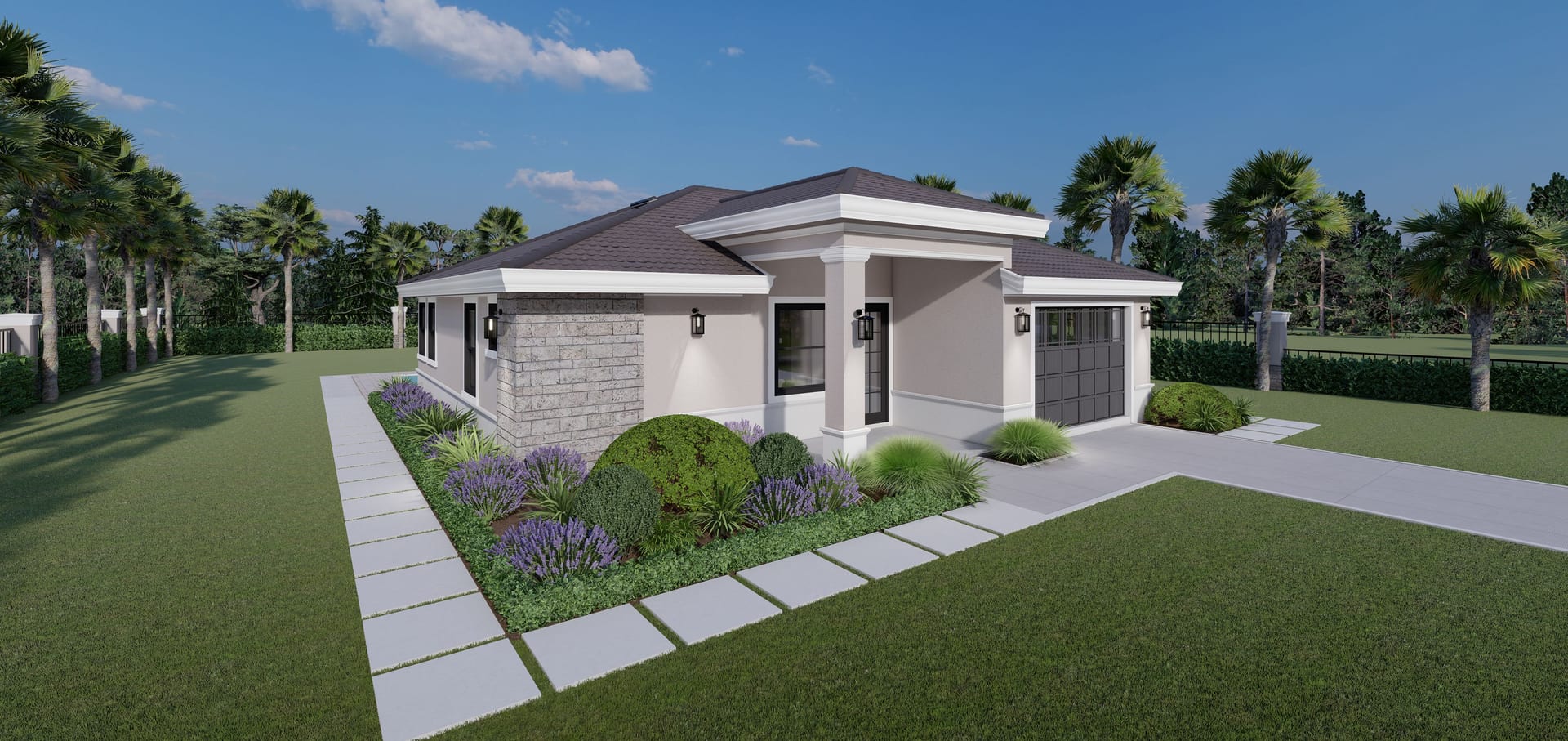 Boreas front-side facade with garage