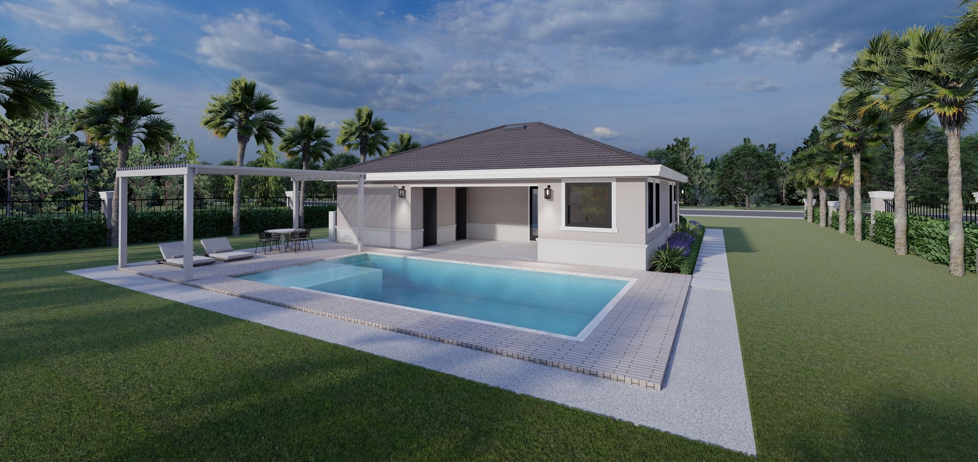 Boreas rear elevation with pool
