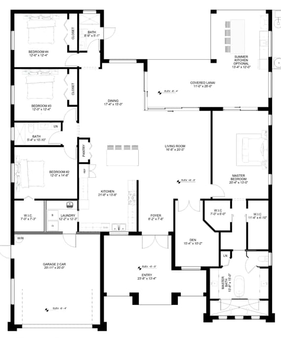 Briseis 2D floor plan with dimensions