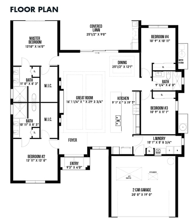 Brizo 2D floor plan with dimensions