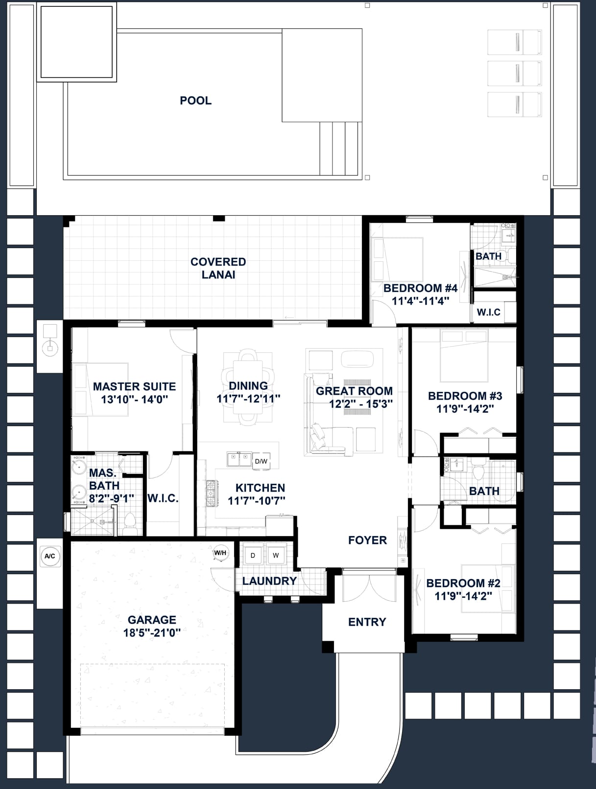 Cabeiri OP2 2D floor plan with dimensions