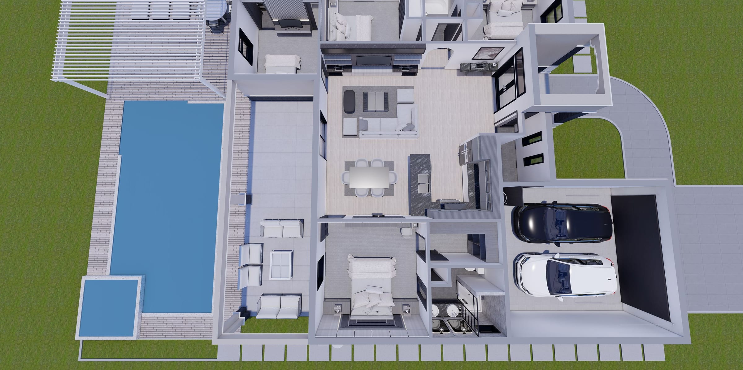 Cabeiri OP2 3D floor plan, side view