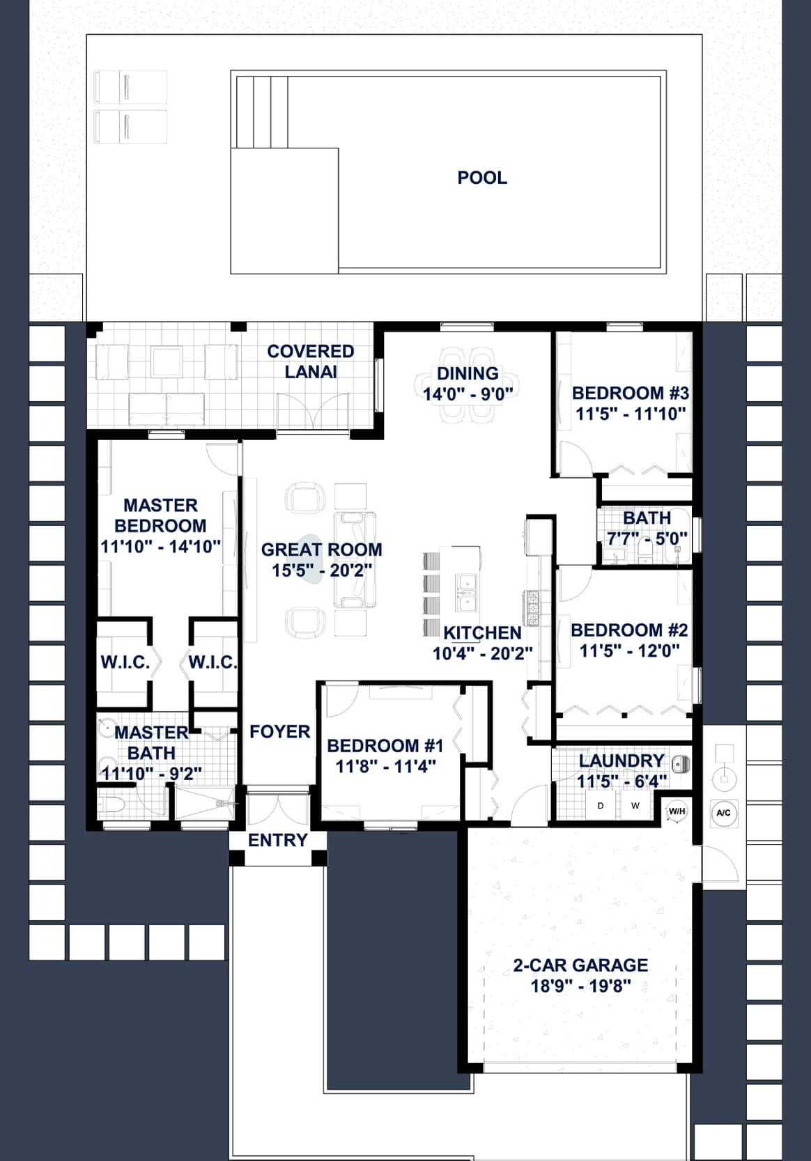 Caden M1 2D floor plan with dimensions