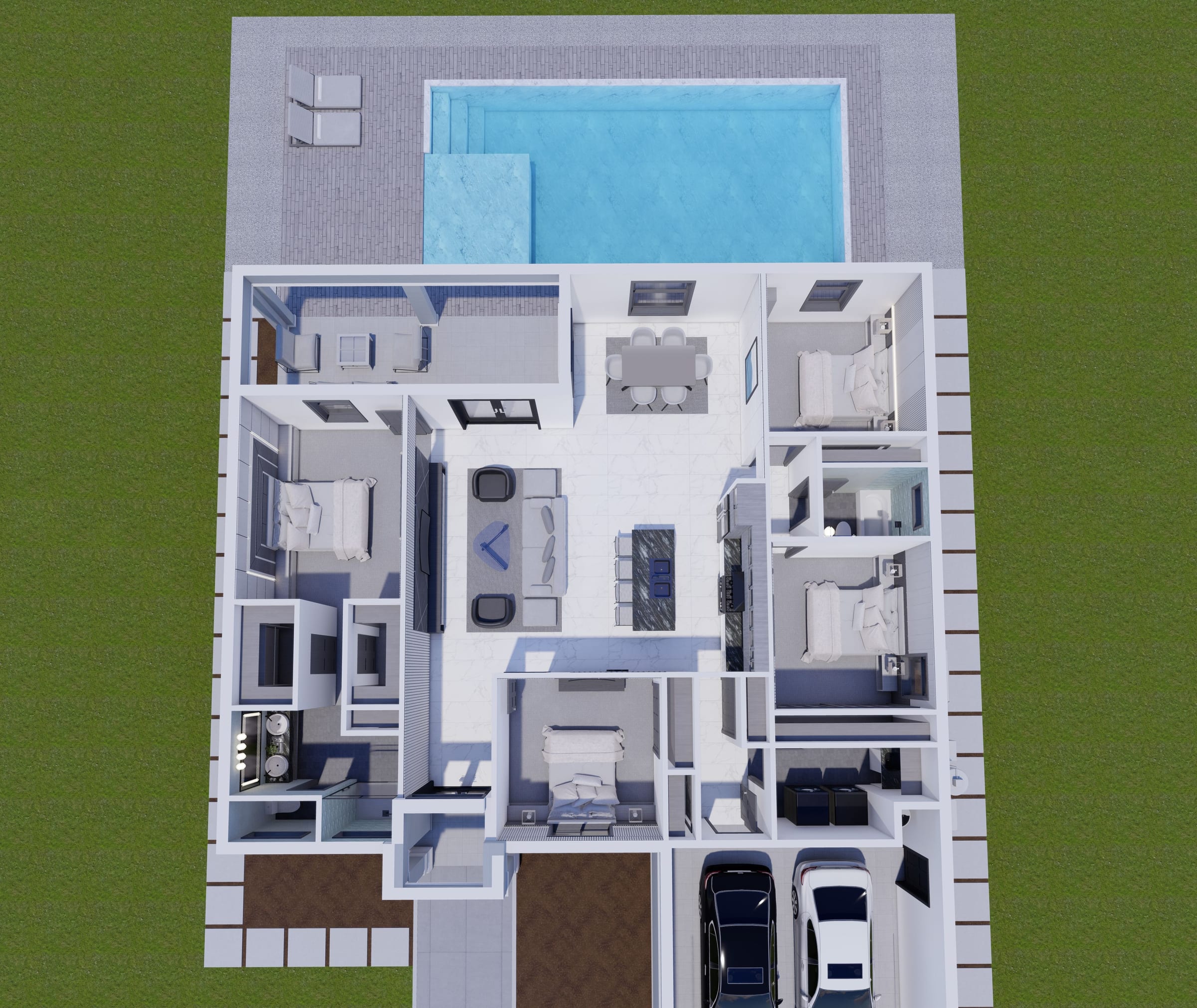 Caden M1 3D floor plan, top-down