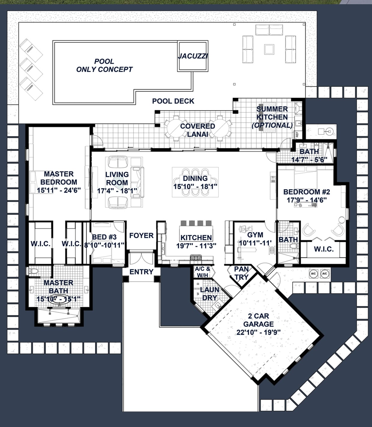 Cadmus M1 2D floor plan with dimensions