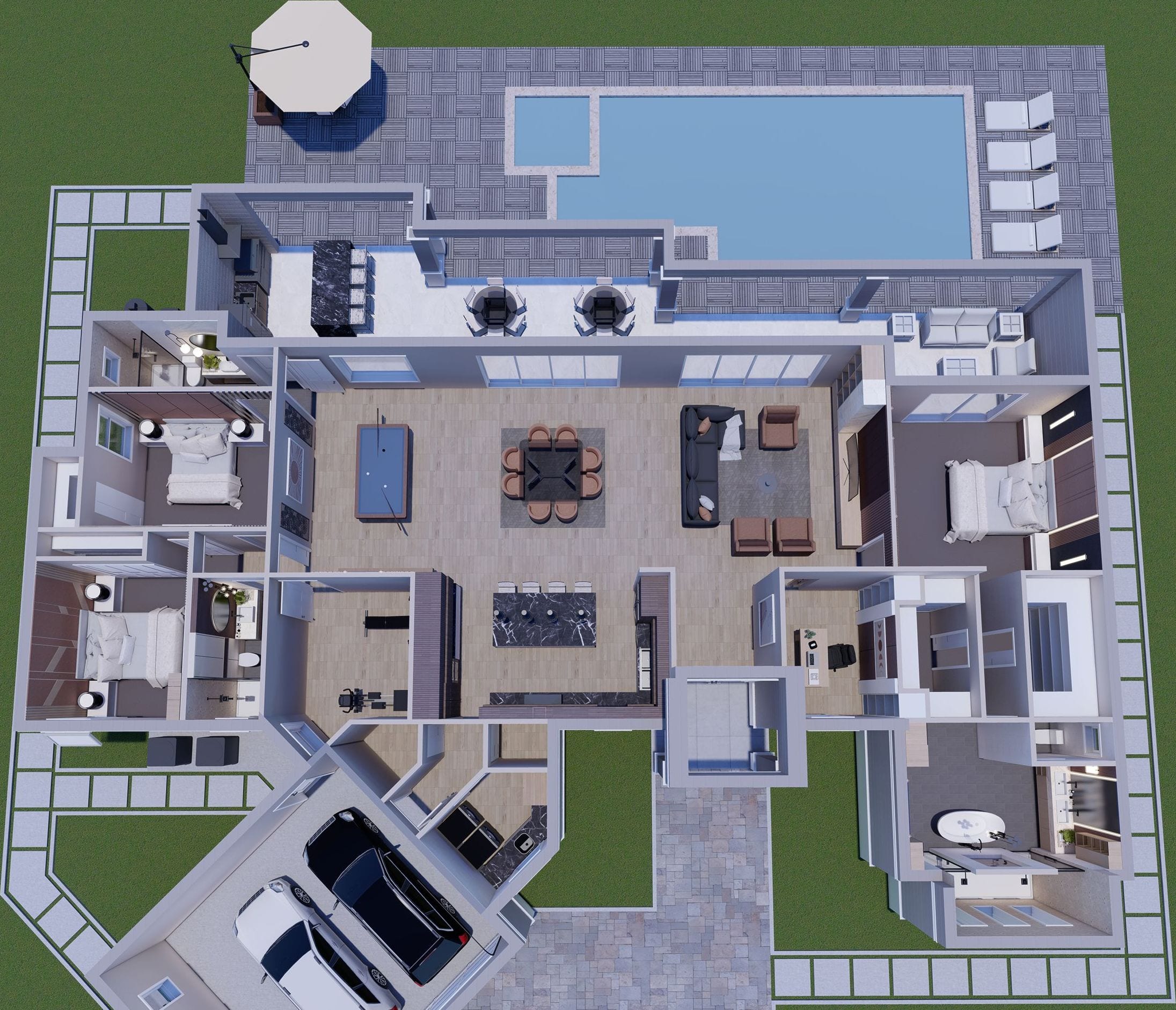 Cadmus 3D floor plan, top-down