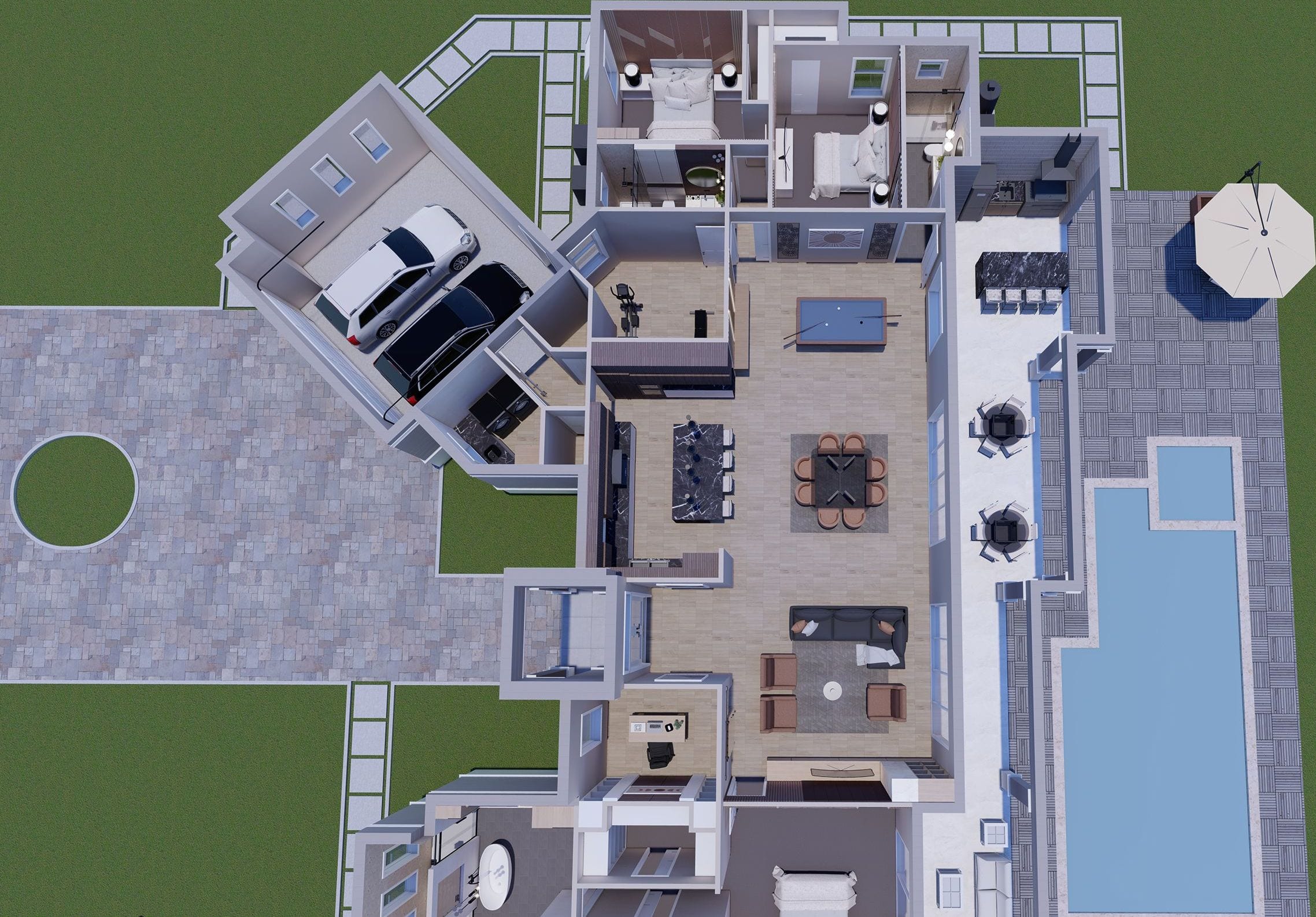 Cadmus 3D floor plan, side view