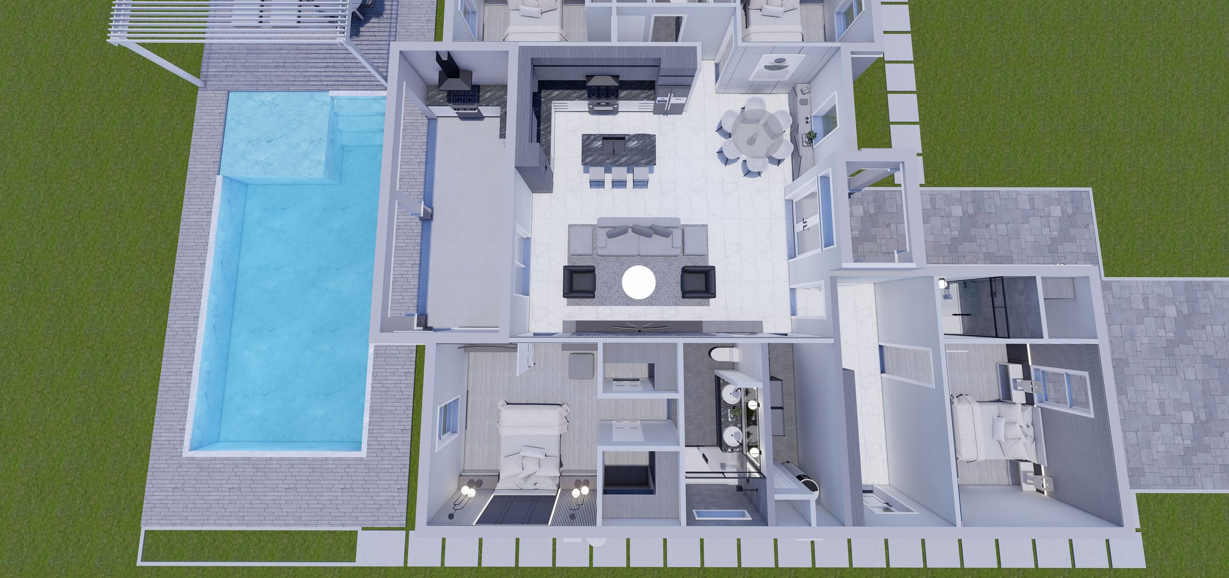 Caeneus M1 Op. ADU 3D floor plan, side view