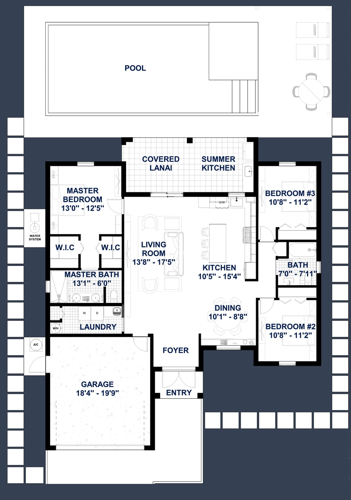 Caeneus M2 2D floor plan with dimensions
