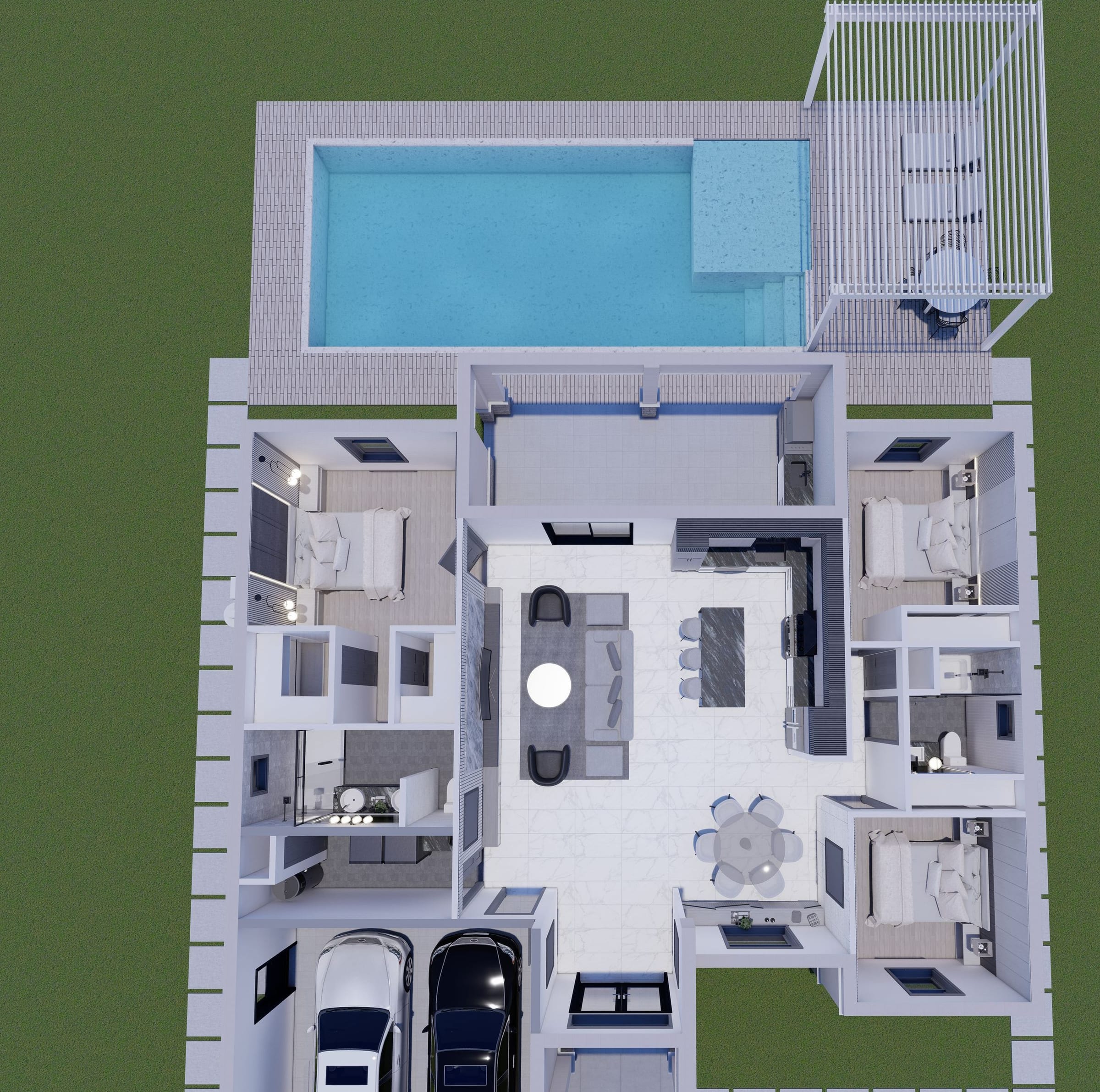 Caeneus M2 3D floor plan, top-down
