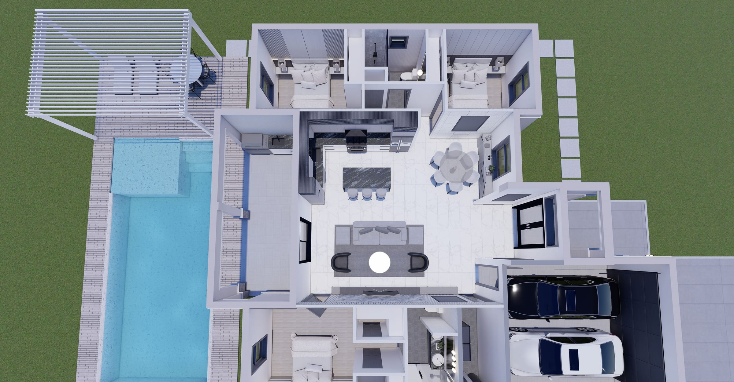 Caeneus M2 3D floor plan, side view