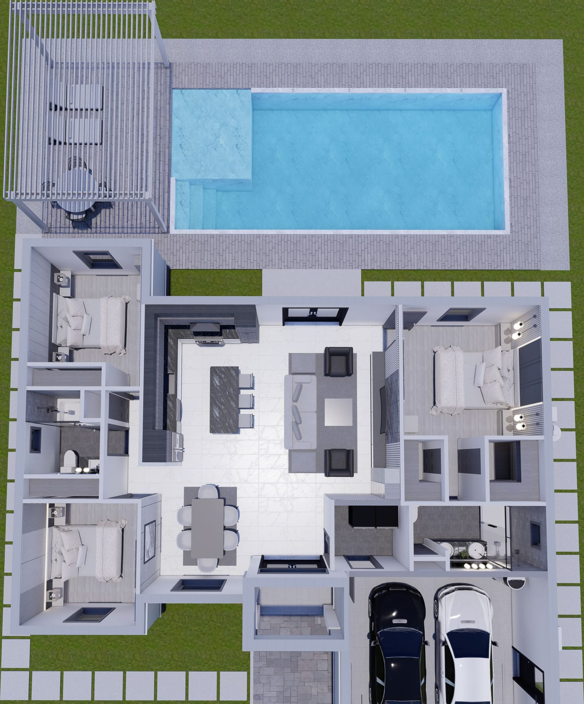 Caeneus M3 3D floor plan, top-down