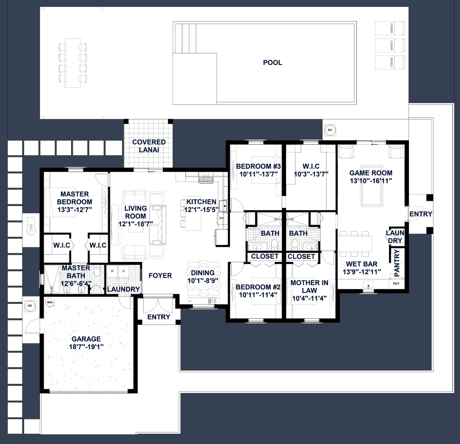 Caeneus M4 2D floor plan with dimensions