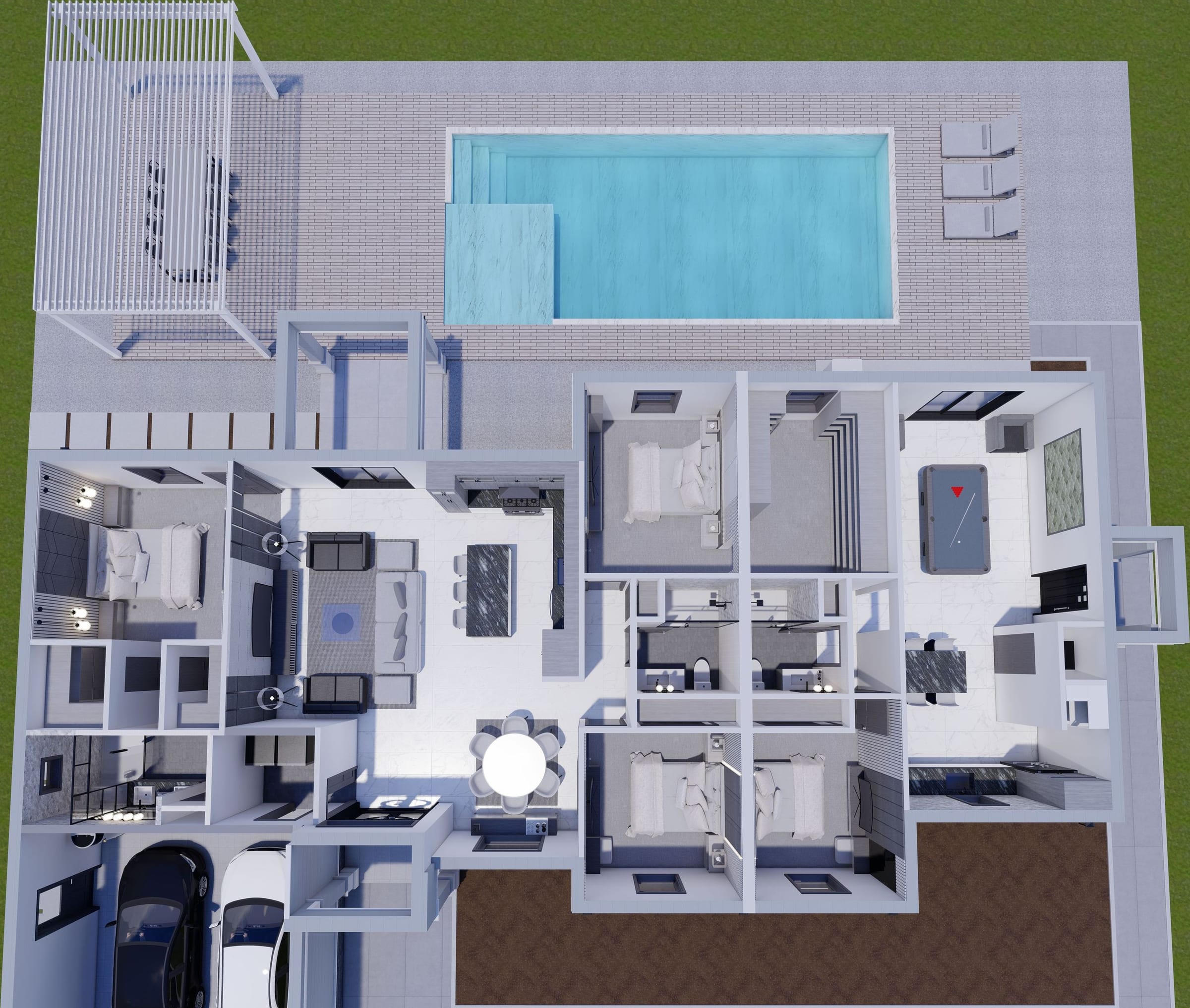 Caeneus M4 3D floor plan, top-down