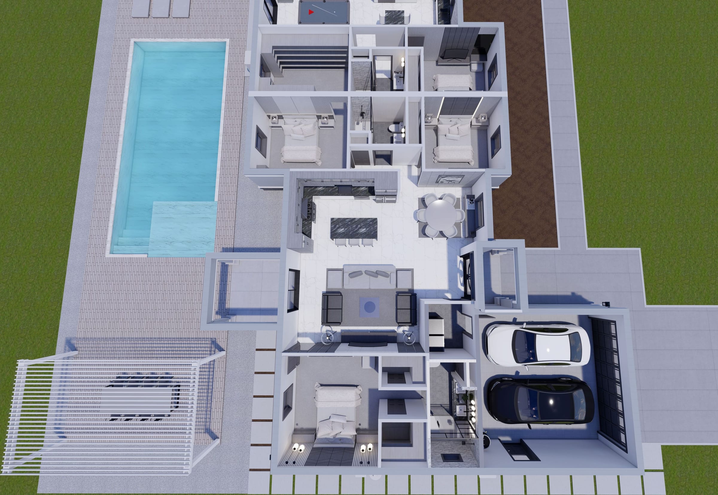 Caeneus M4 3D floor plan, side view