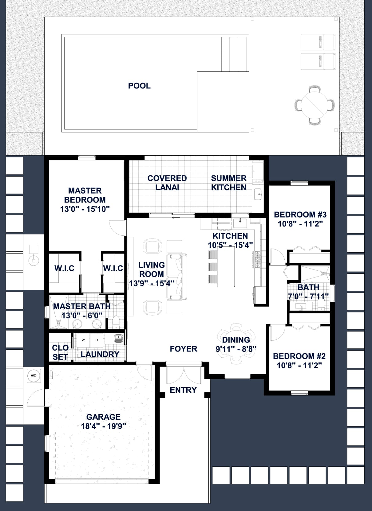 Caeneus M5 2D floor plan with dimensions