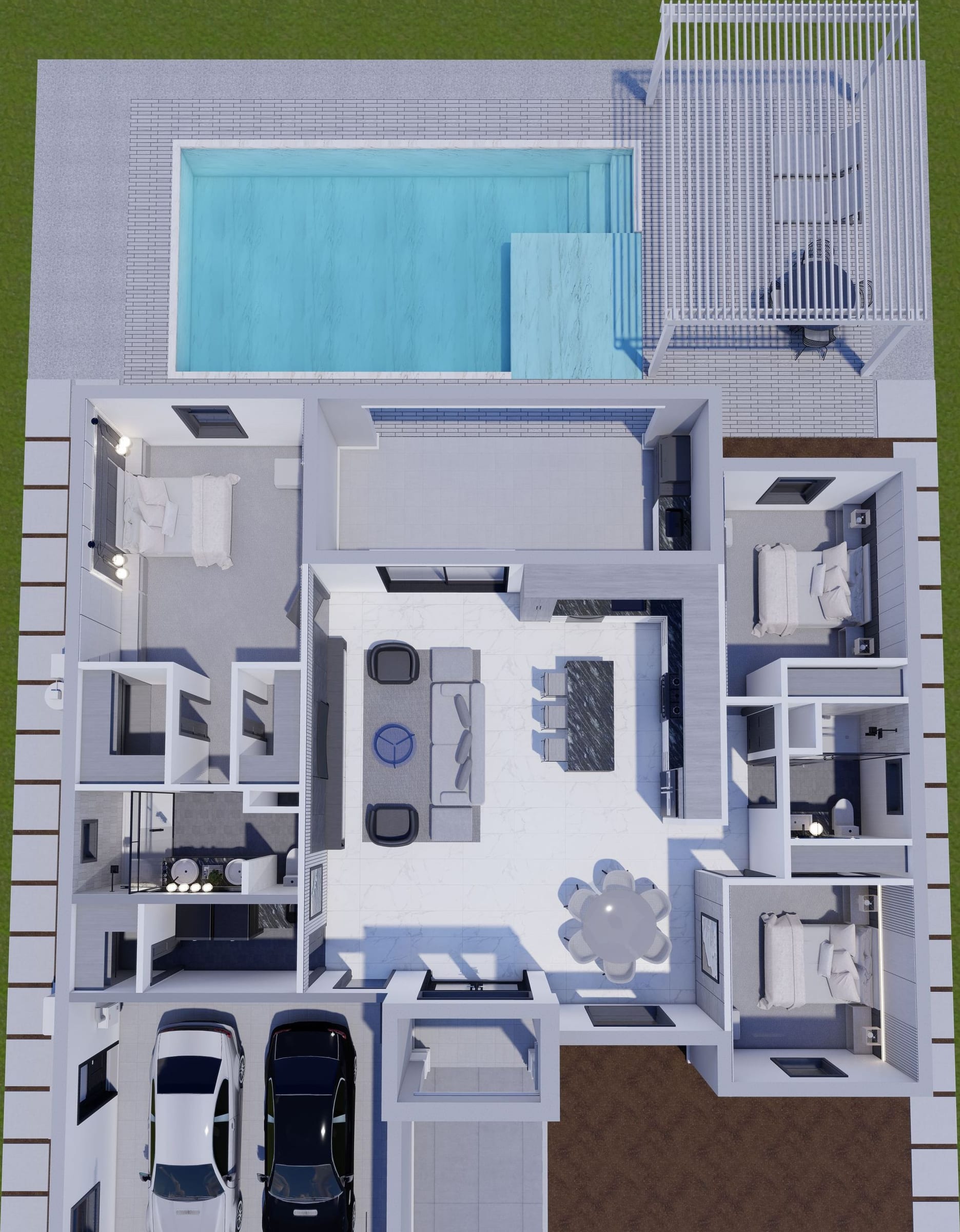 Caeneus M5 3D floor plan, top-down