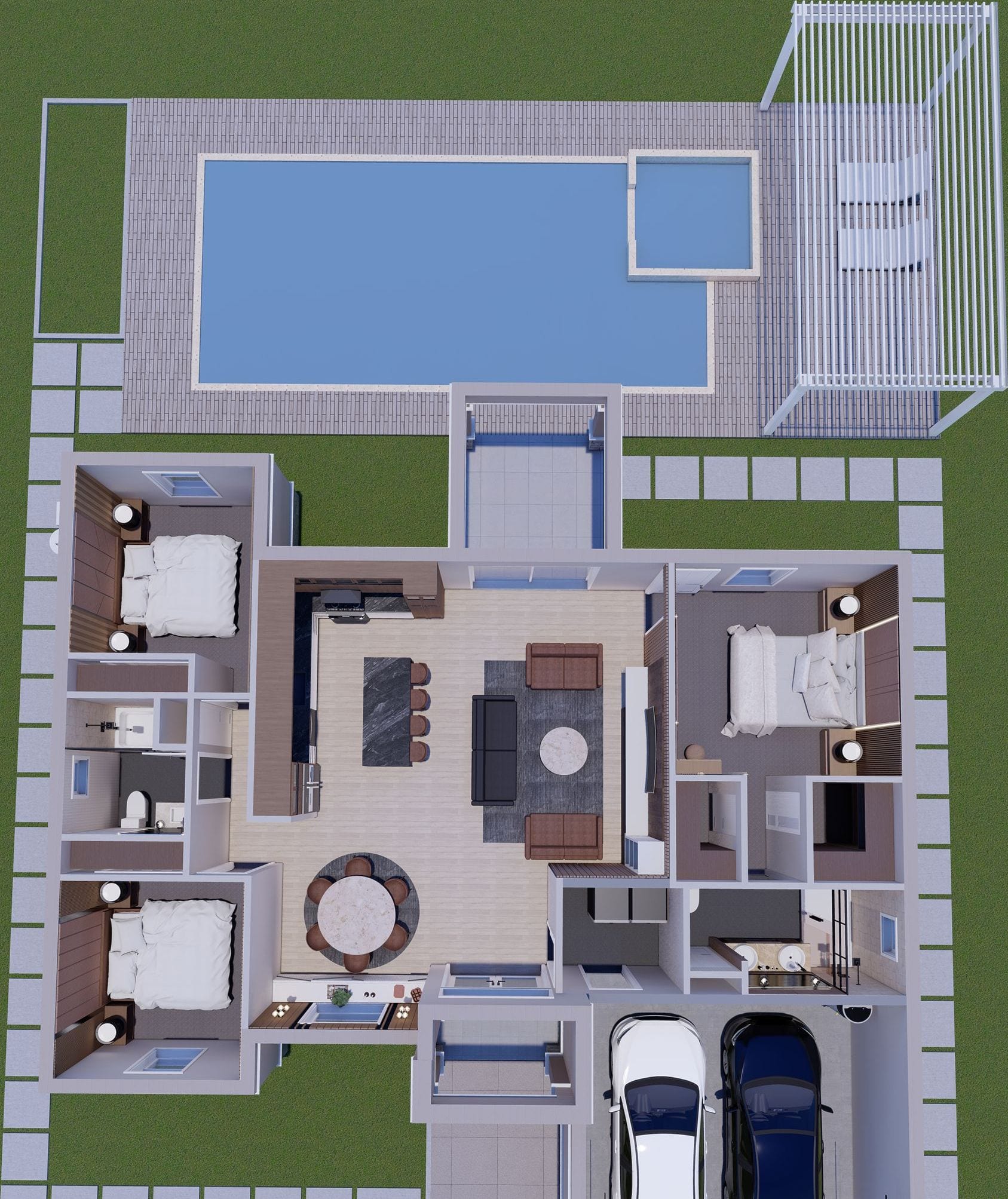 Caeneus 3D floor plan, top-down