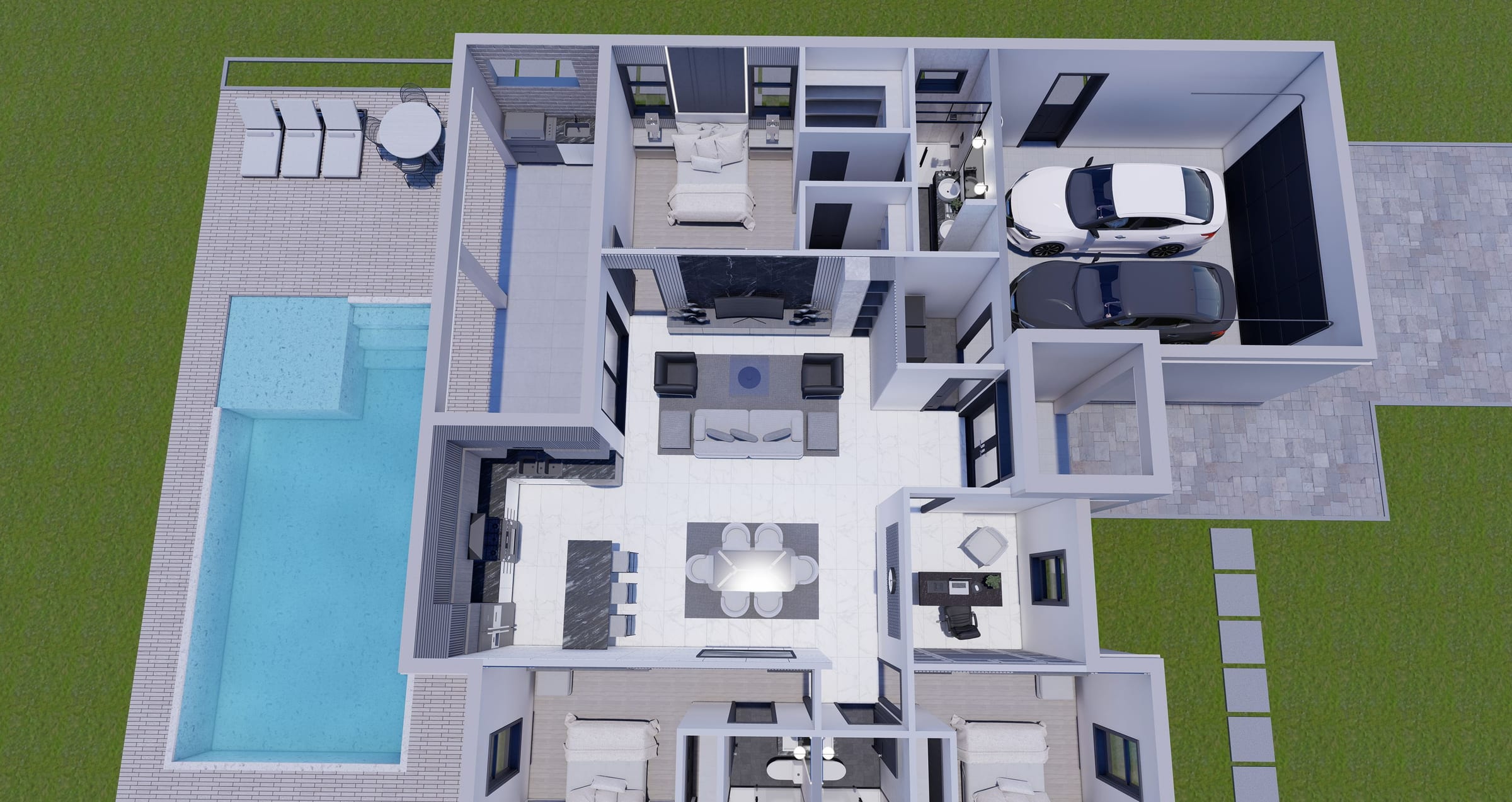 Caerus 3D floor plan, side view