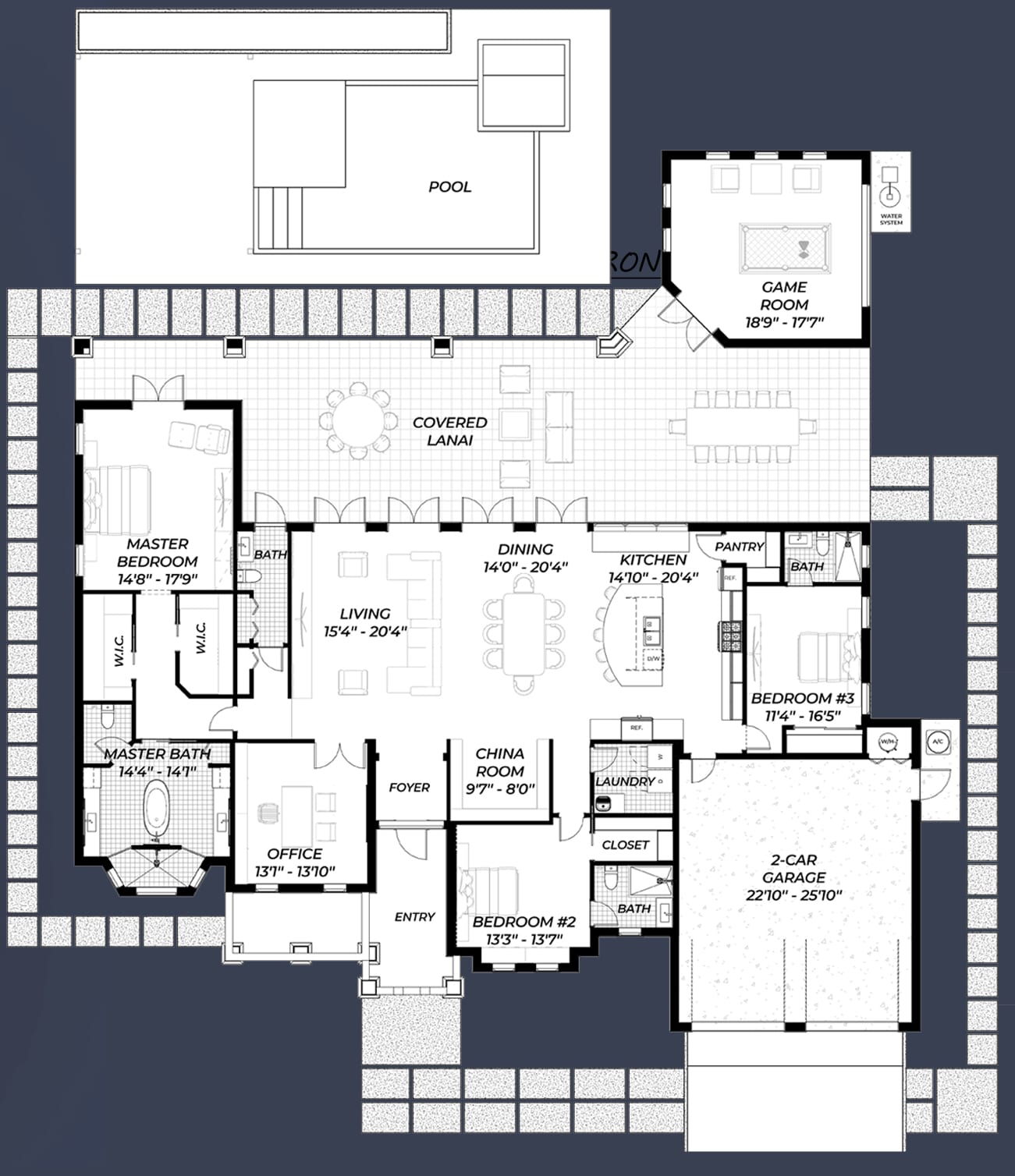 Cassandra 2D floor plan with dimensions