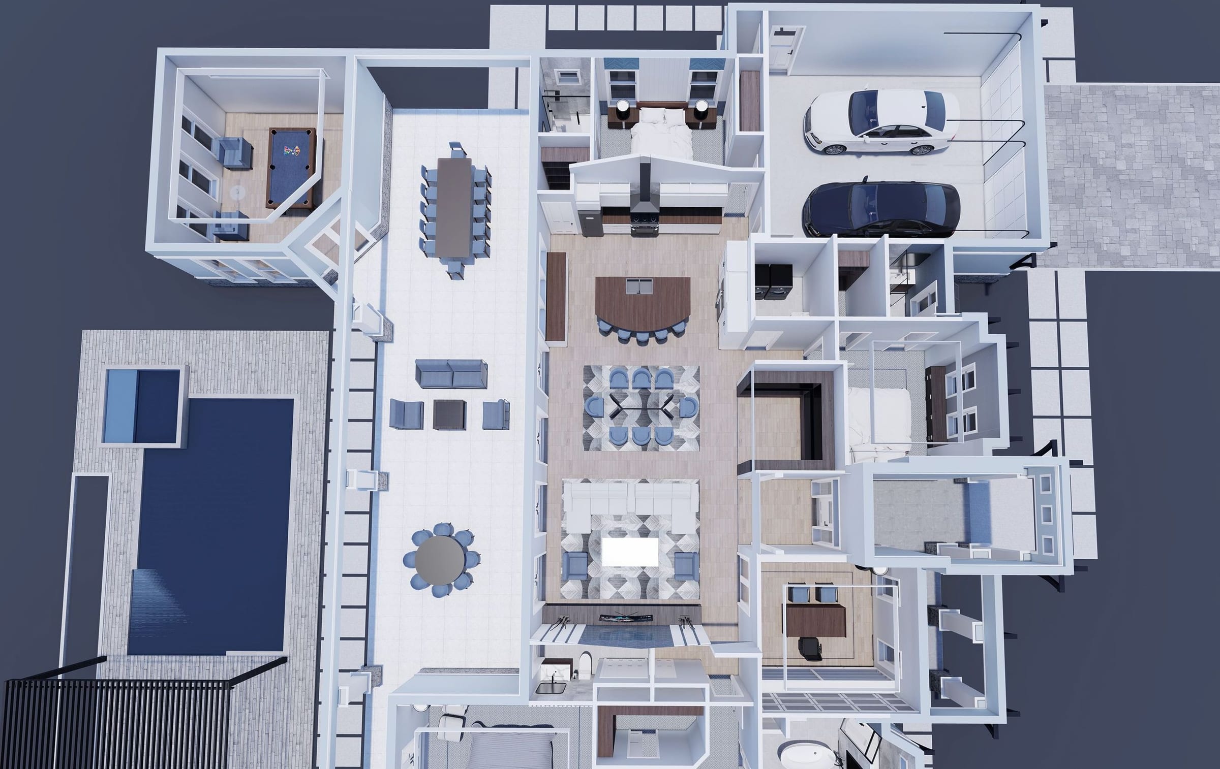 Cassandra 3D floor plan, side view