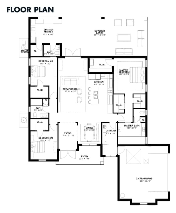 Celeus 2D floor plan with dimensions