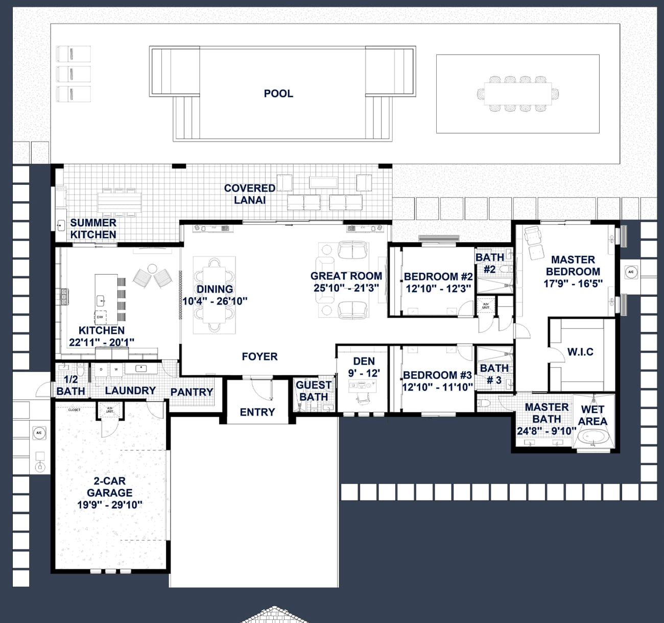 Corus M1 2D floor plan with dimensions