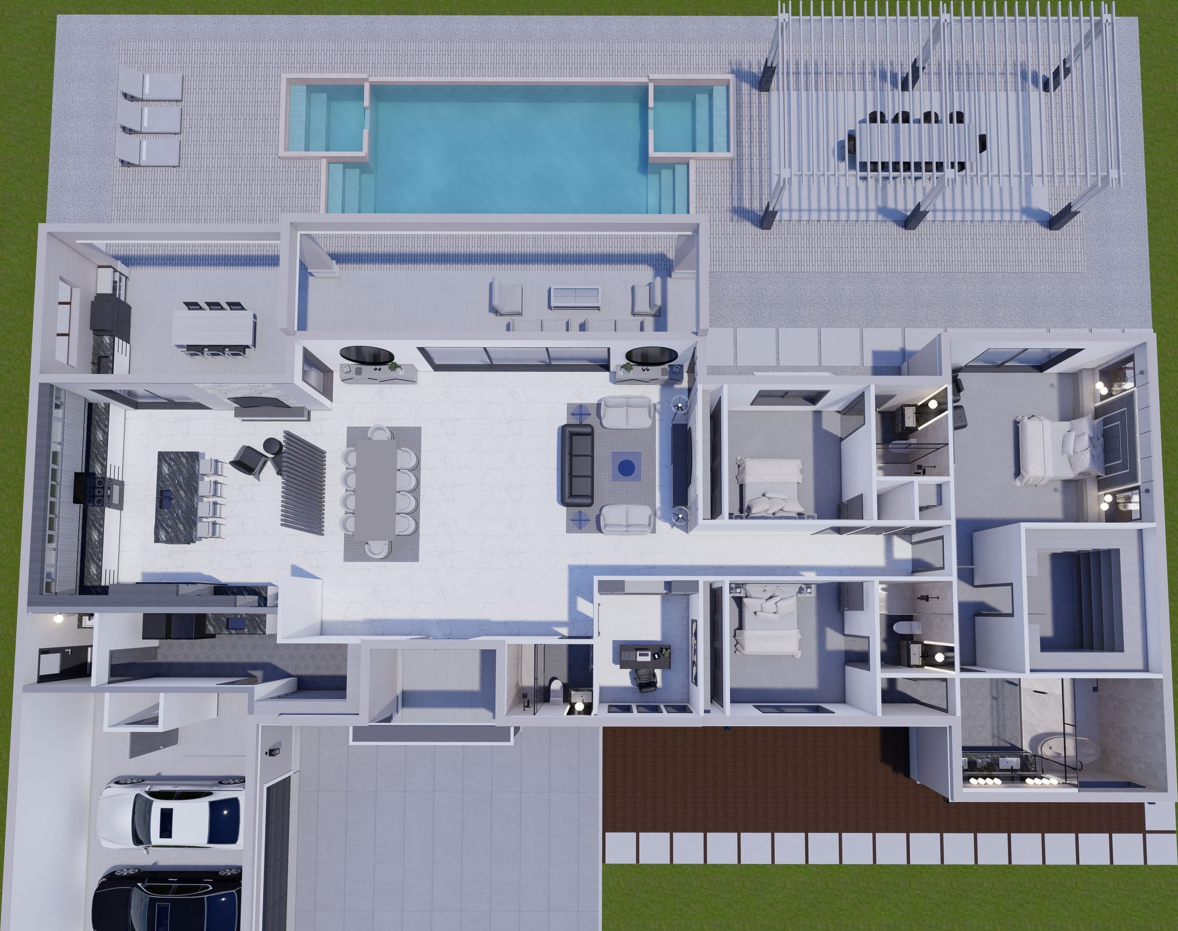 Corus M1 3D floor plan, top-down