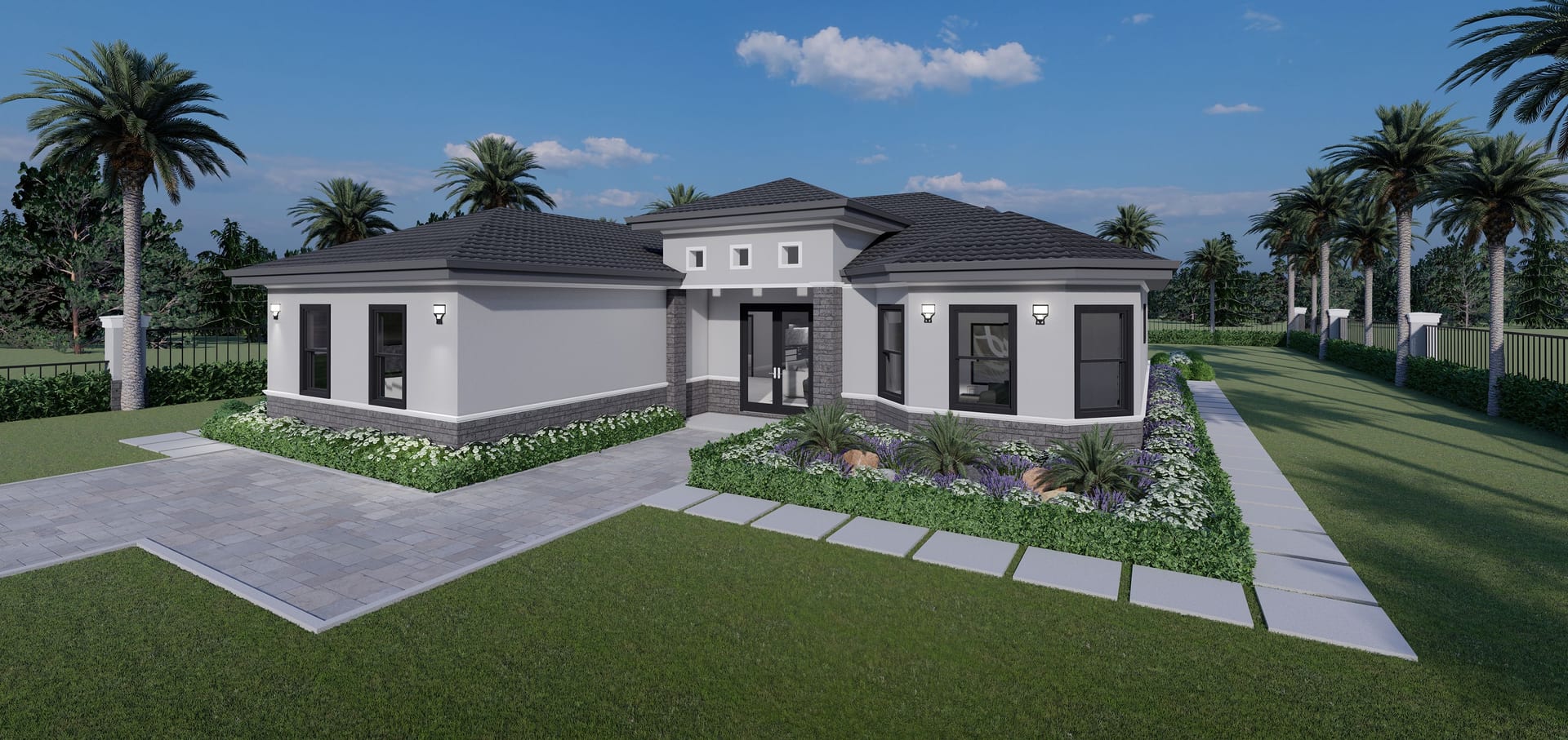 Creon M1 Lanai Extended OP1 (No Garage) front-side facade