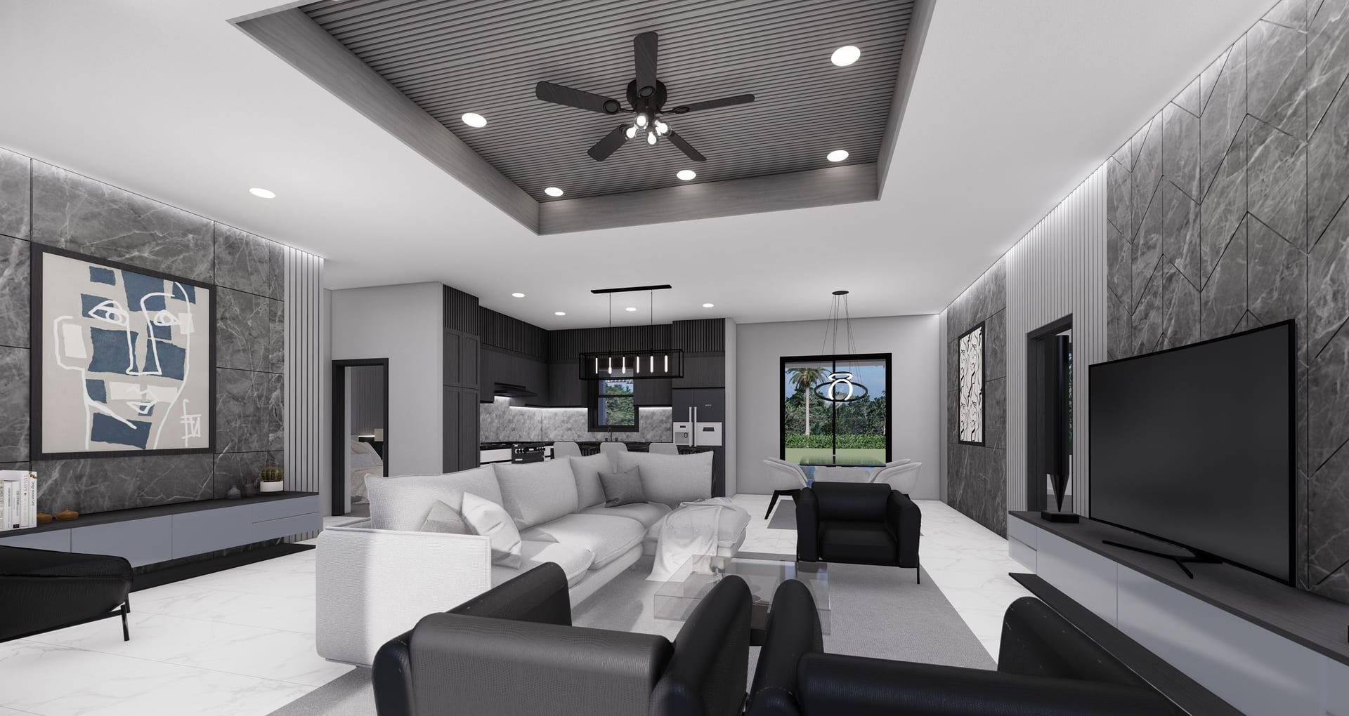 Creon M1 Lanai Extended OP1 (No Garage) living area, alternate view