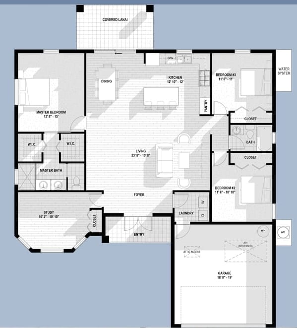 Creon 2D floor plan with dimensions