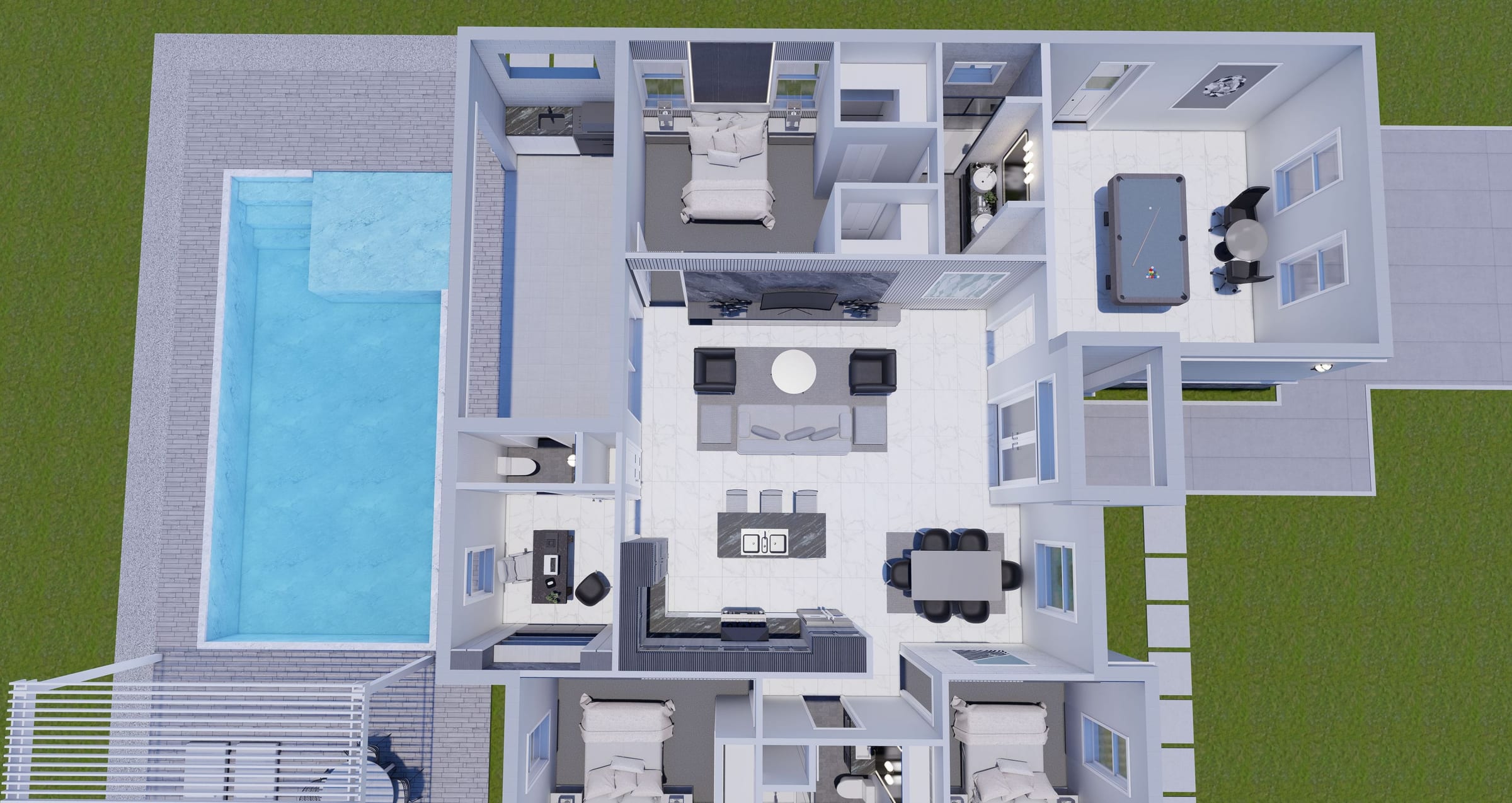 Cres M1 (No Garage) Op.2 3D floor plan, side view