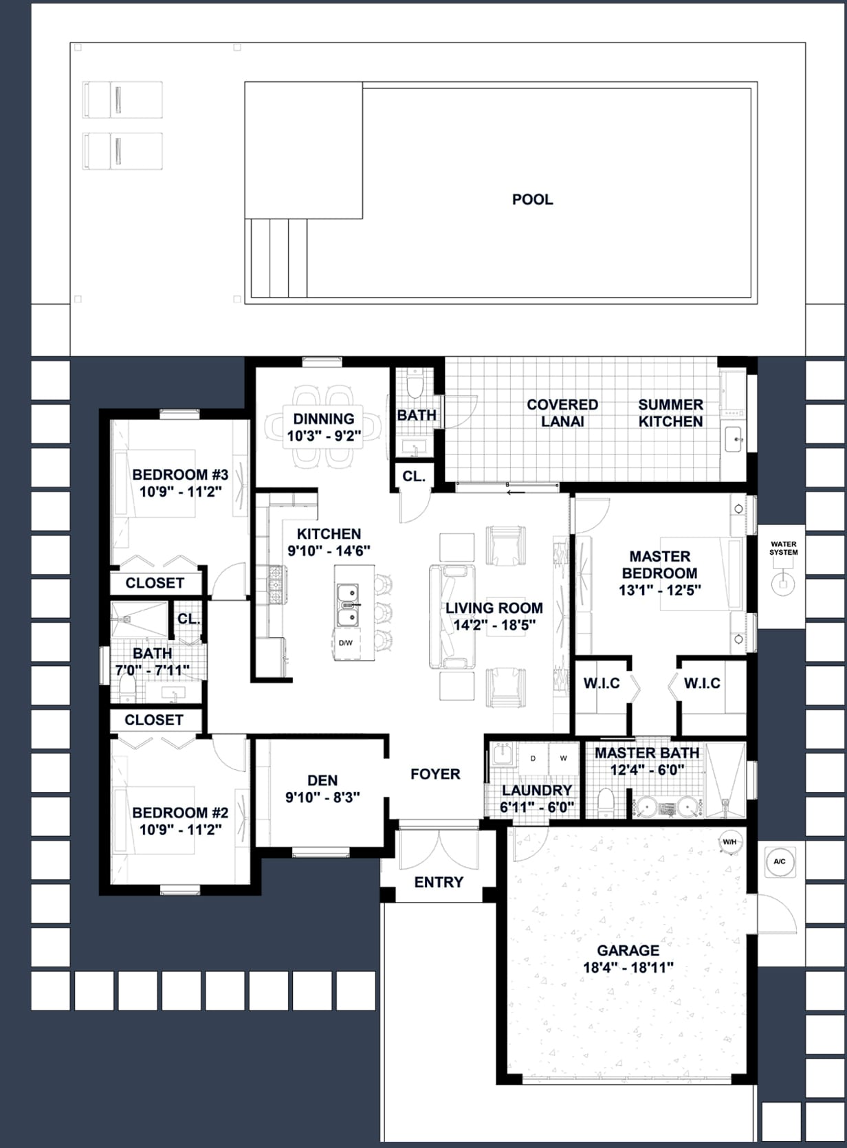 Cres M1 Op.3 2D floor plan with dimensions