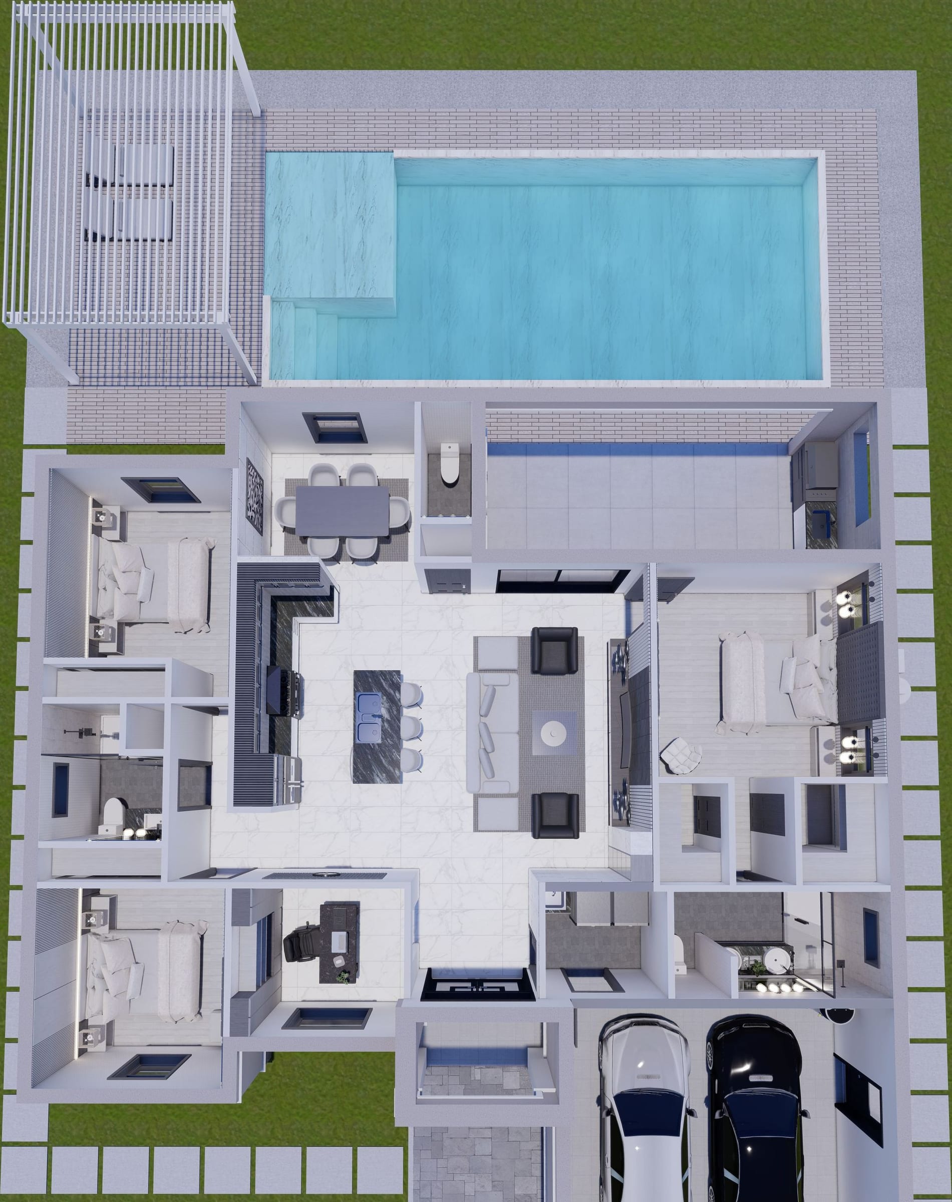 Cres M1 Op.3 3D floor plan, top-down
