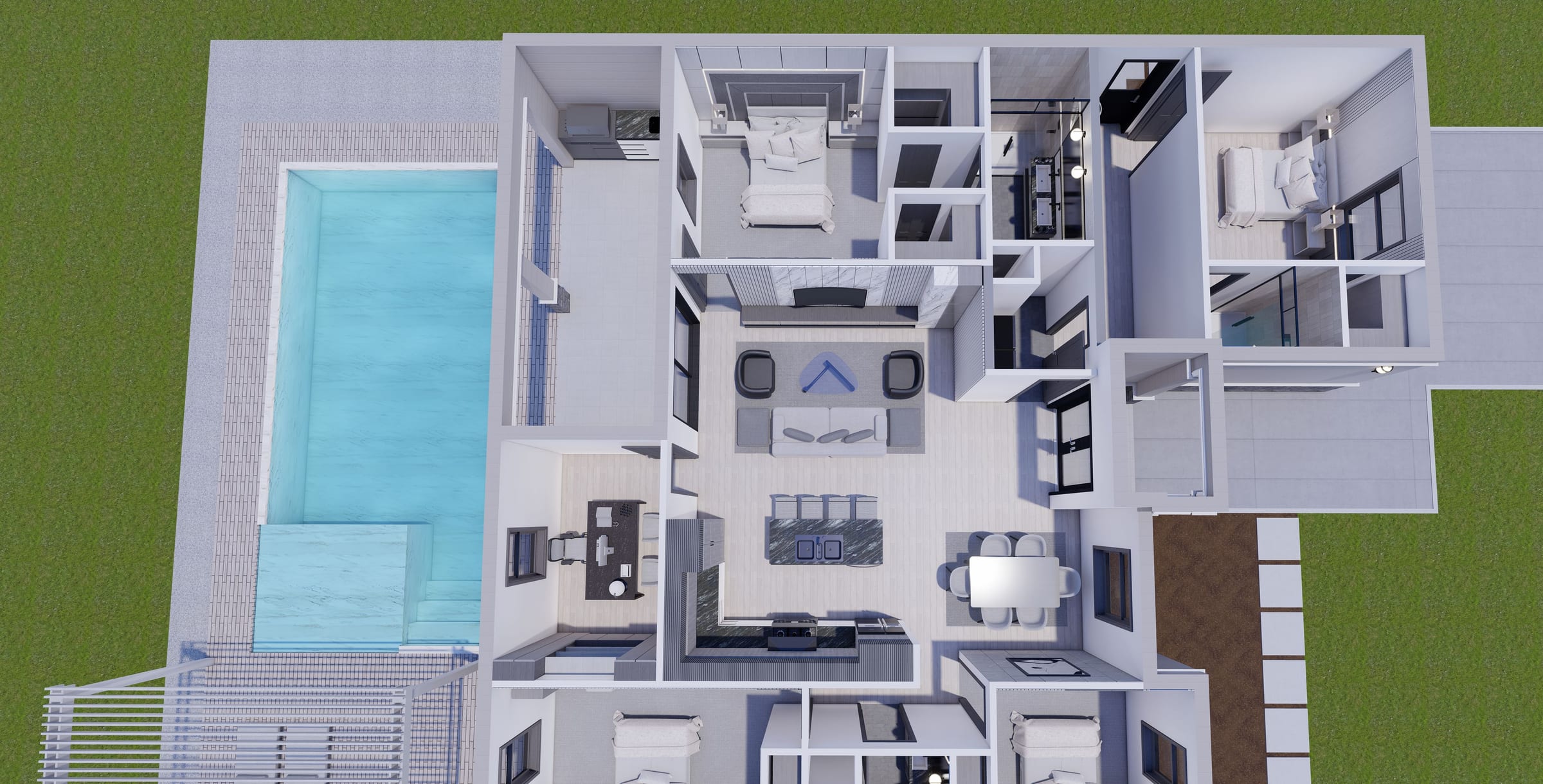Cres M11 ADU 3D floor plan, side view